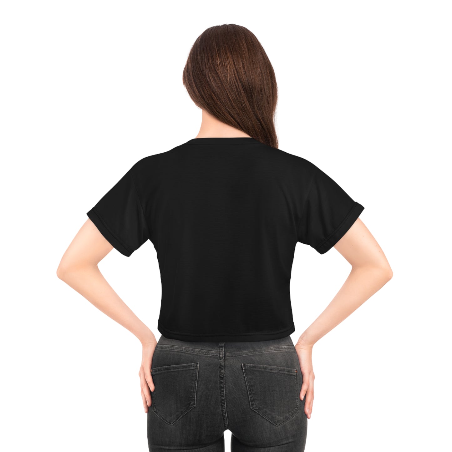 Women's SPIDER WEB BLACK Crop Tee