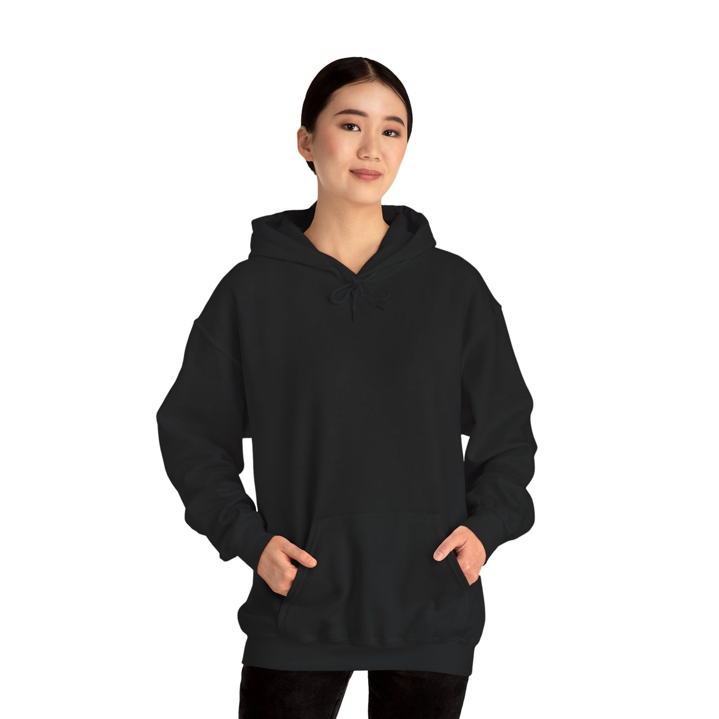 Spooky Unisex Hoodie, Chinese Ancient Zombies B&W Design on Back