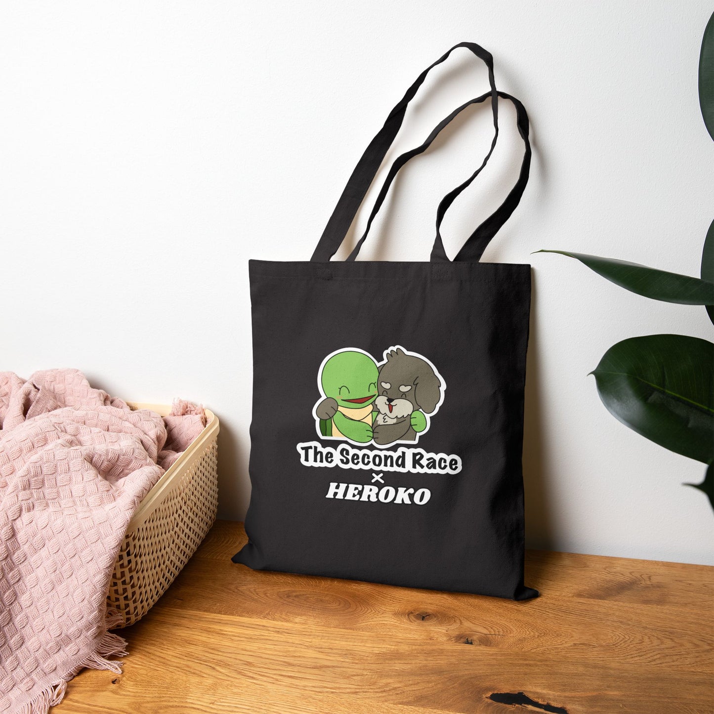 Canvas Tote Bag - Turtle and Dog Design, Perfect Pair with The Second Race Book, Ideal Gift for Teaching Financial Literacy