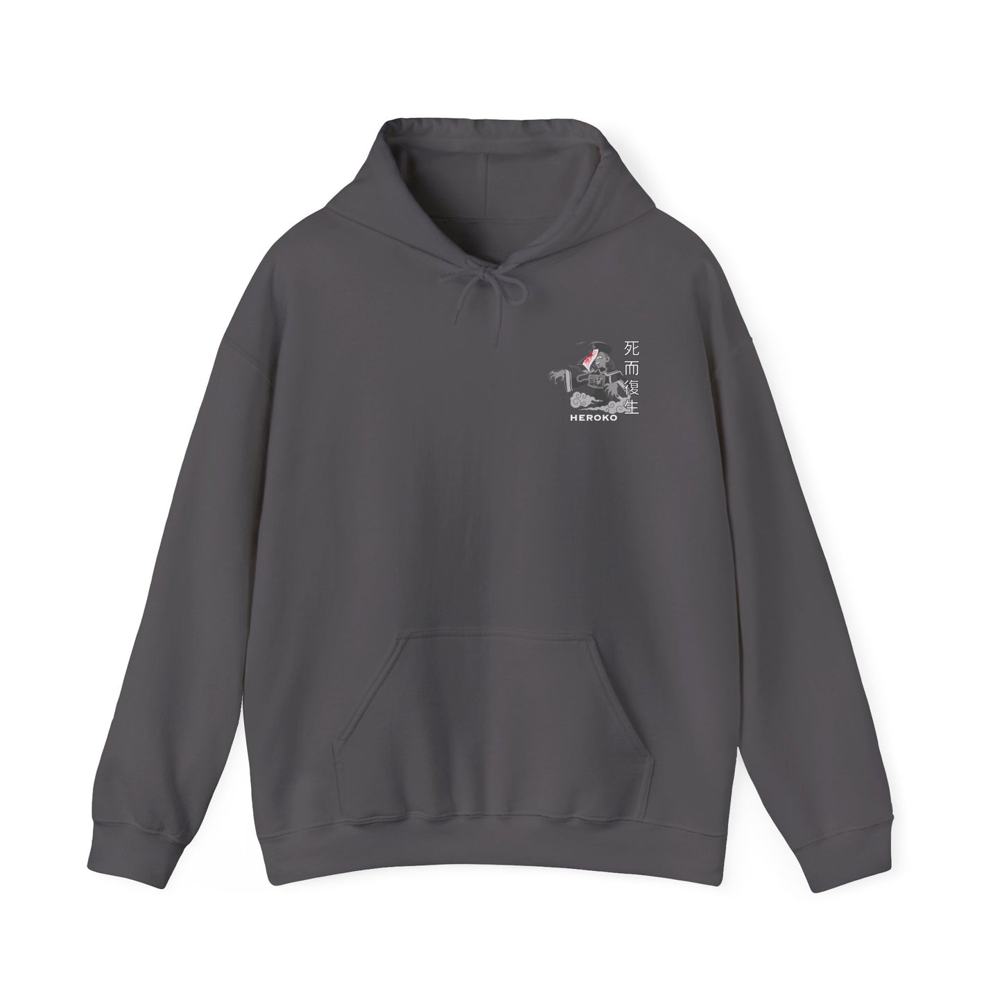 Spooky Unisex Hoodie, Chinese Ancient Zombie B&W Design