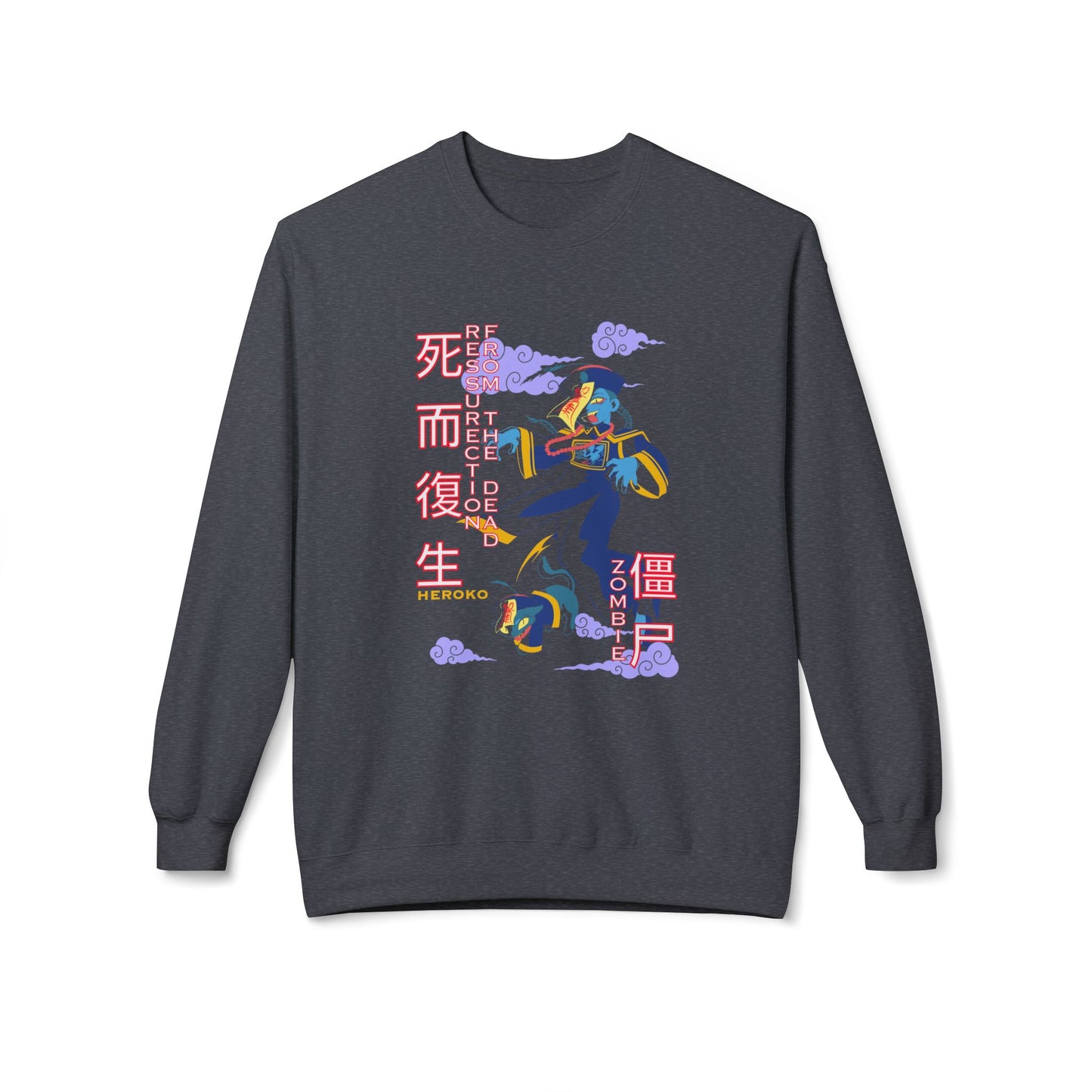 Halloween Unisex Crewneck Sweatshirt, Chinese Ancient Zombies Design