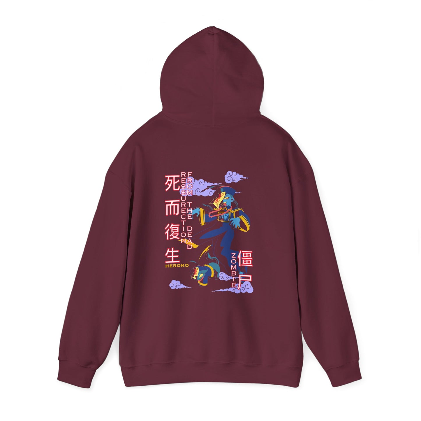 Halloween Unisex Hoodie, Chinese Ancient Zombies Design on Back