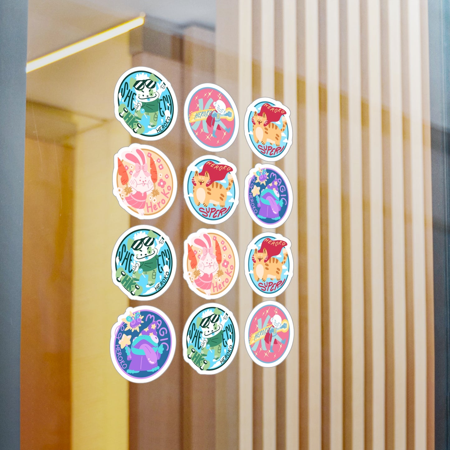 12 New Circle STICKERS -SET Kiss-Cut Vinyl Decals - PATCH DESIGNS