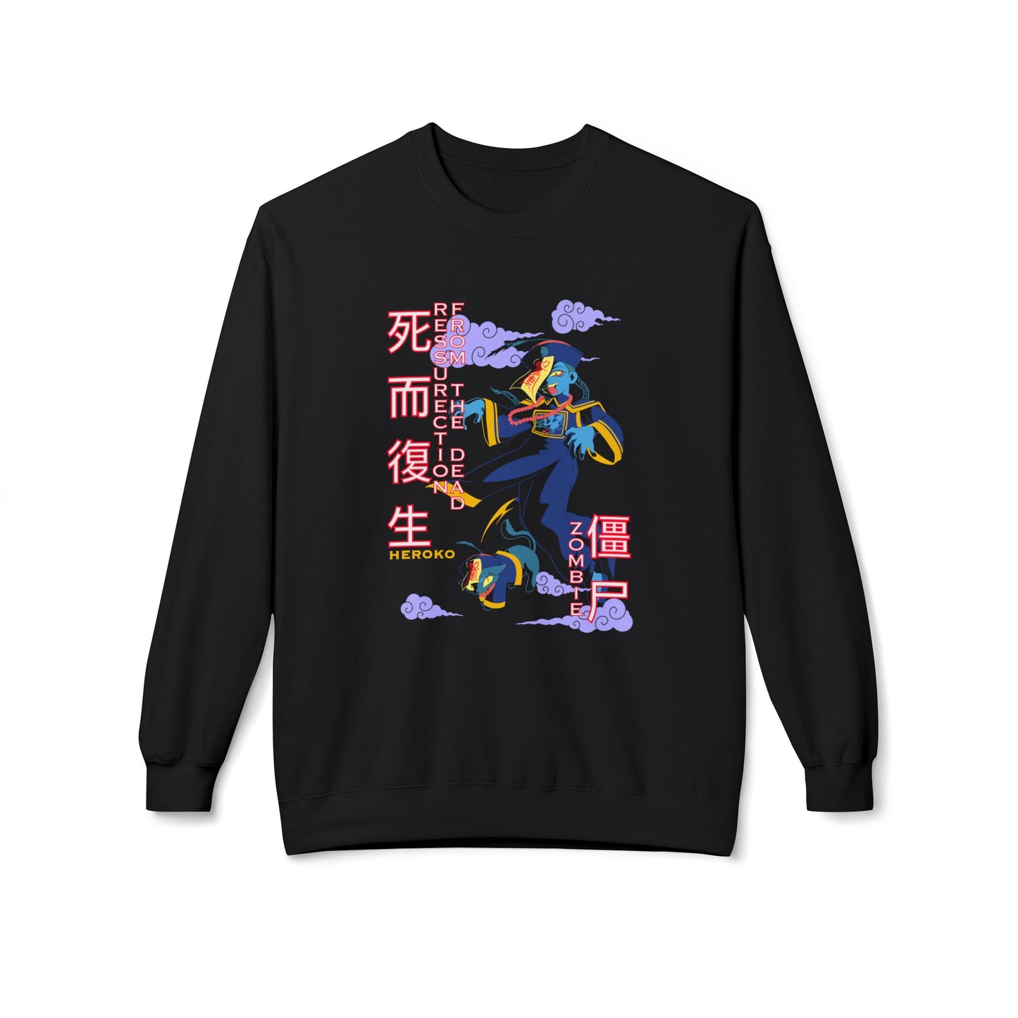 Halloween Unisex Crewneck Sweatshirt, Chinese Ancient Zombies Design