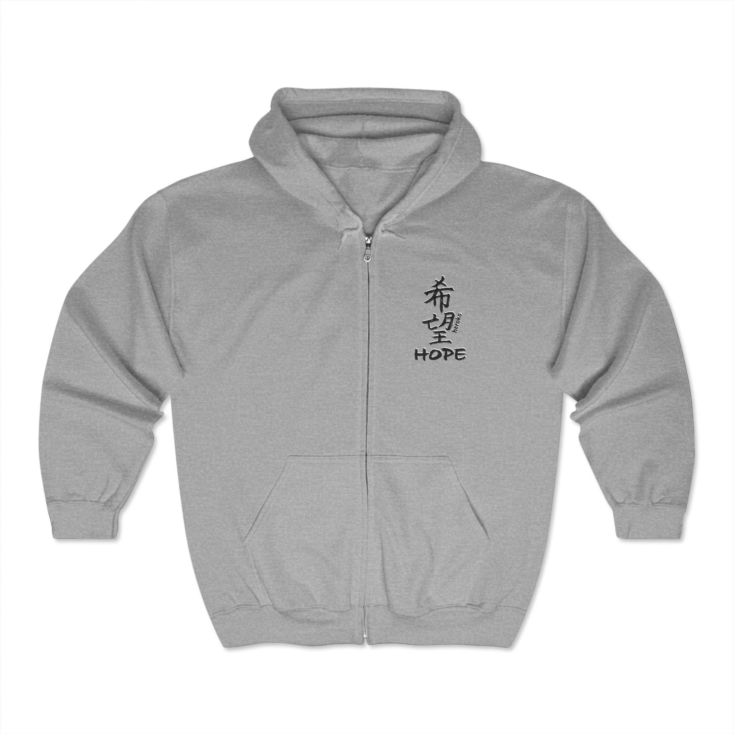Adults HOPE IN CHINESE/JAPANESE Full Zip Hoodie