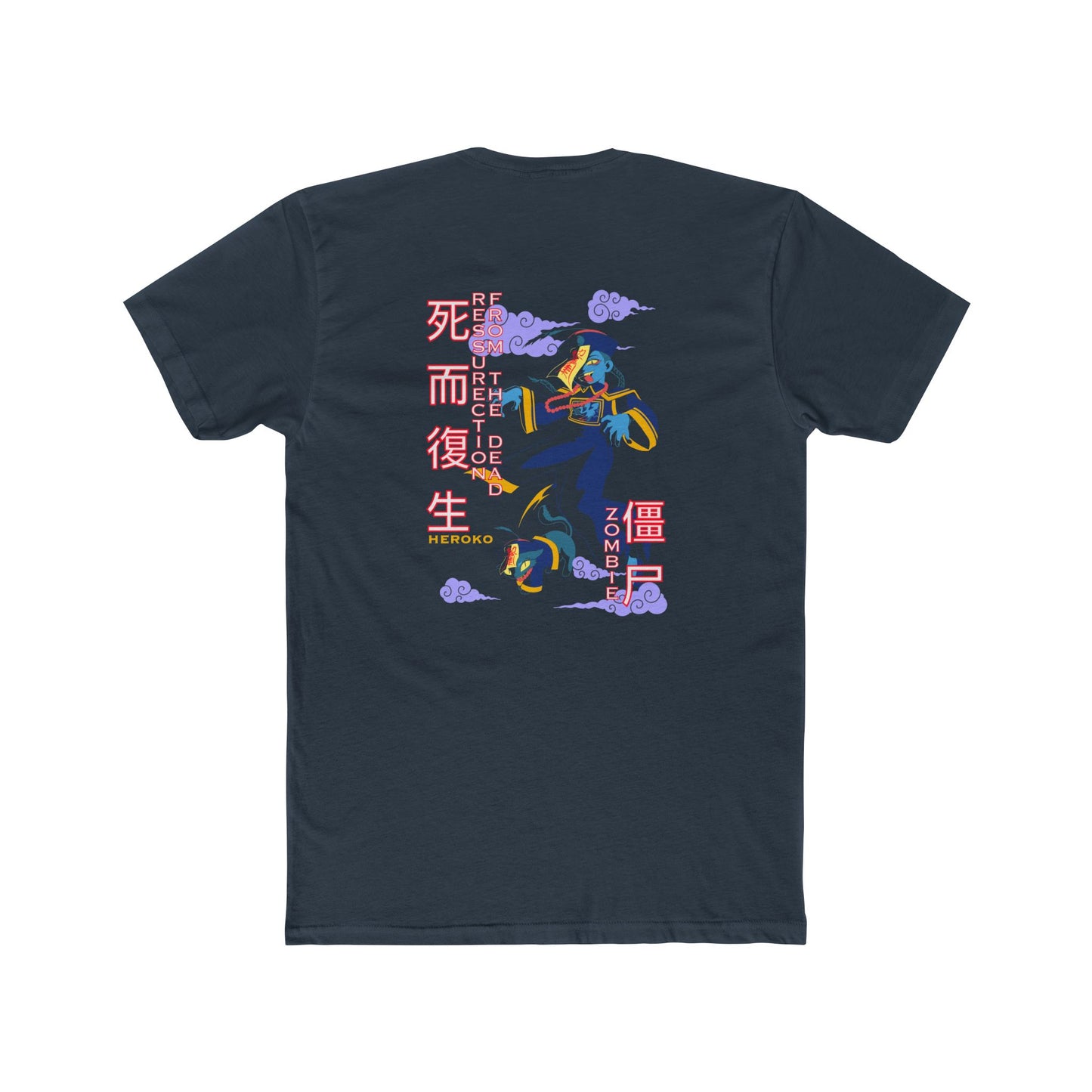 Halloween Unisex Tee, Chinese Ancient Zombies Design on Back