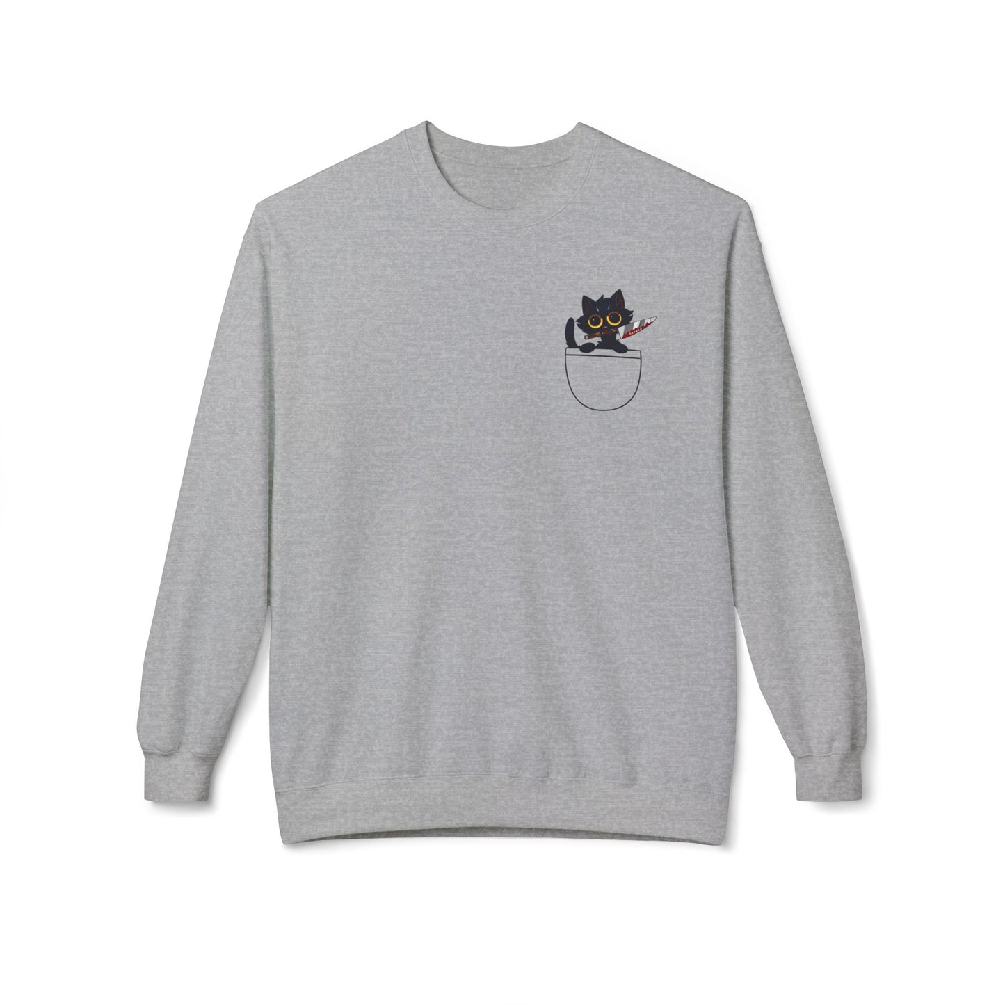 Adults BLACK CAT Fleece Crewneck Sweatshirt