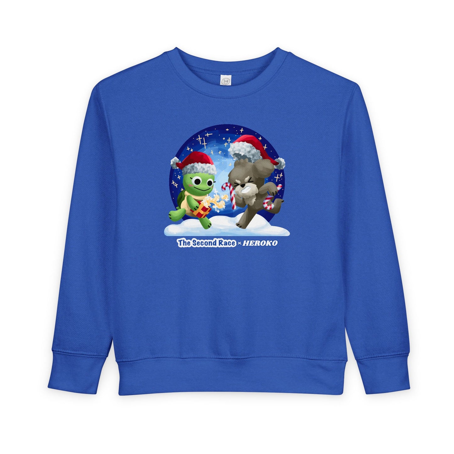Toddler Sweatshirt - Cute Holiday Turtle & Puppy Friends Christmas Design