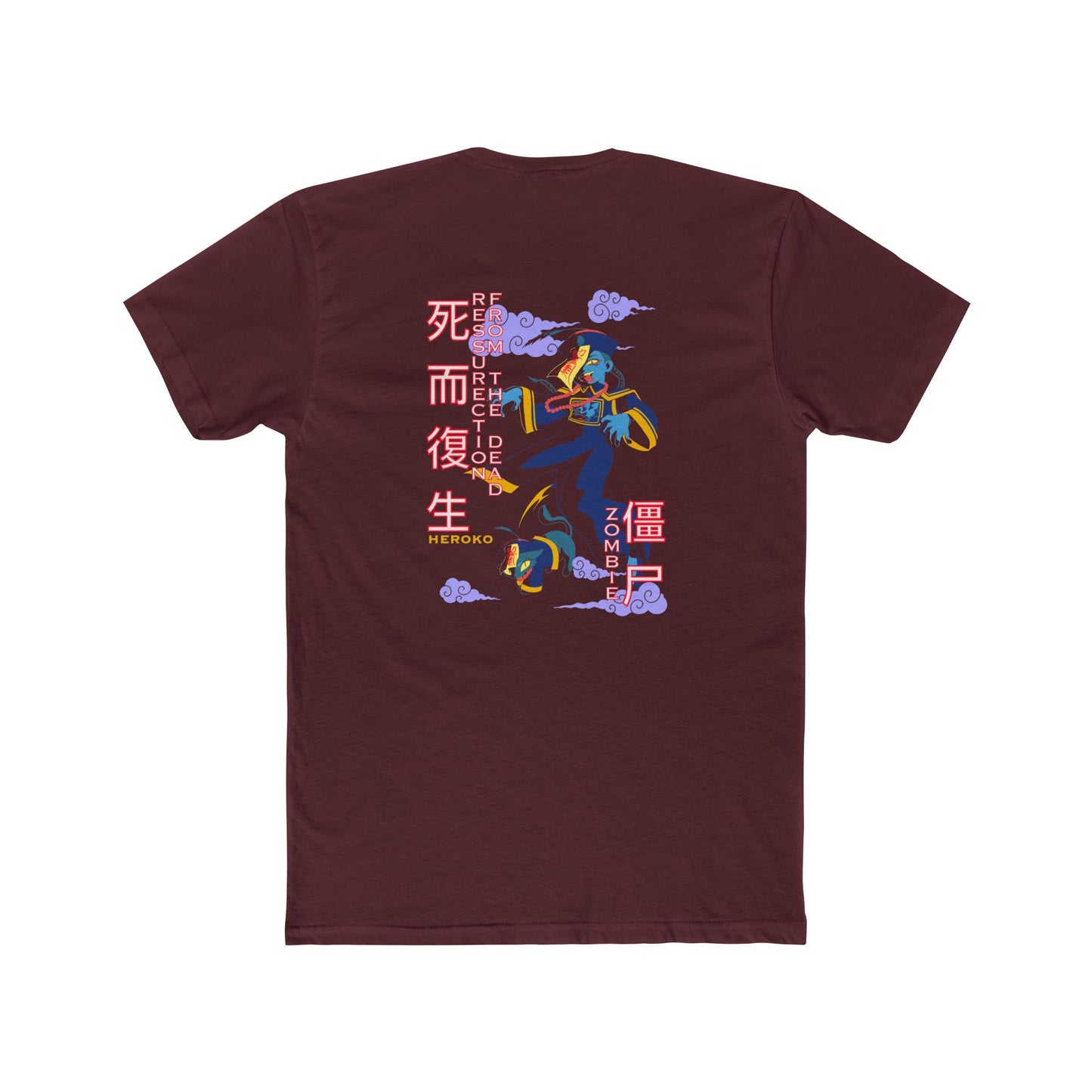 Halloween Unisex Tee, Chinese Ancient Zombies Design on Back