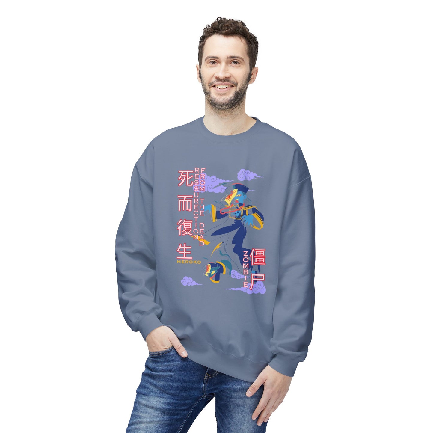 Halloween Unisex Crewneck Sweatshirt, Chinese Ancient Zombies Design