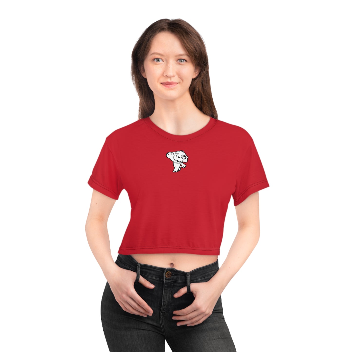 Meme Dog Crop Tee for Women