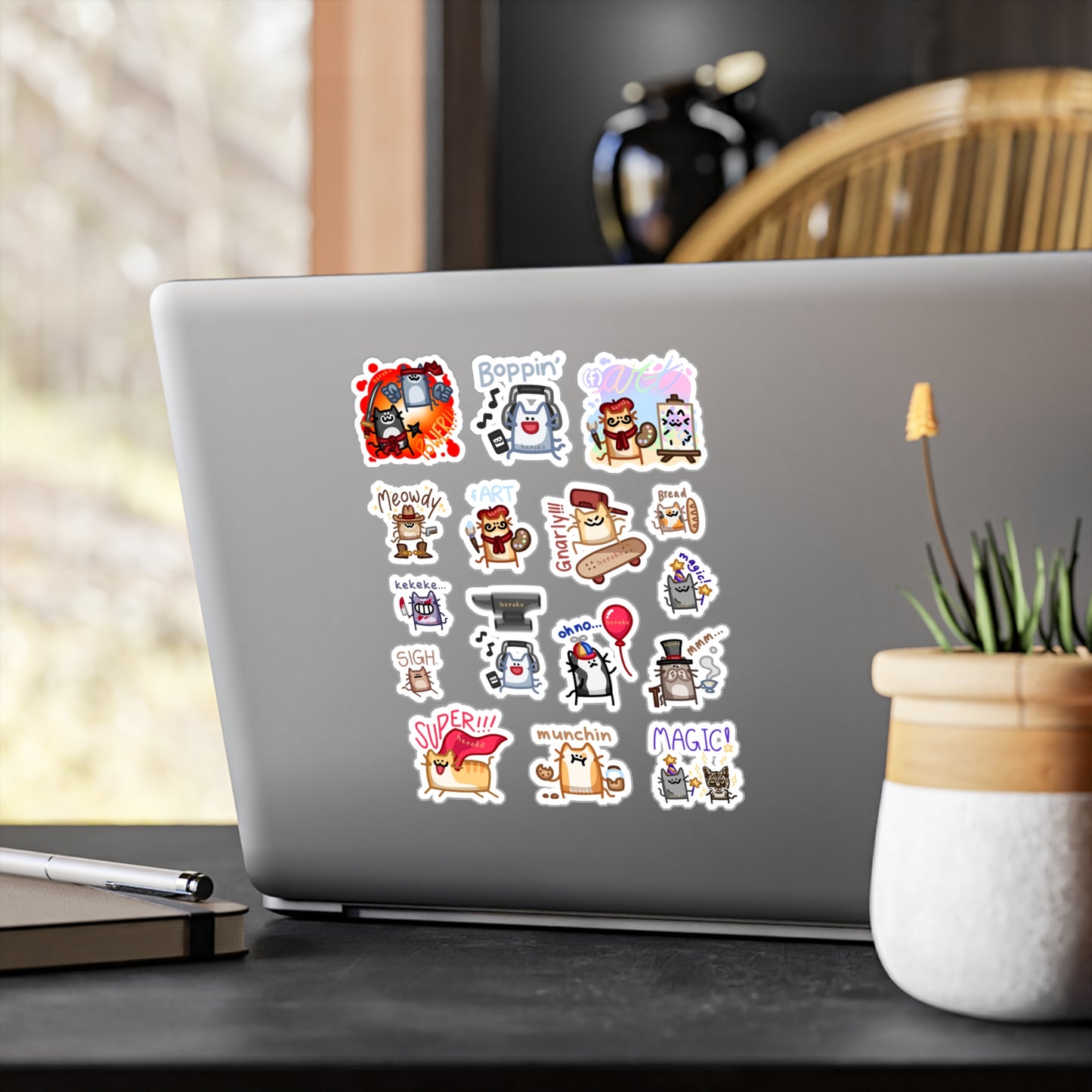 16 STICKERS -NEW CATS SET#3A Kiss-Cut Vinyl Decals