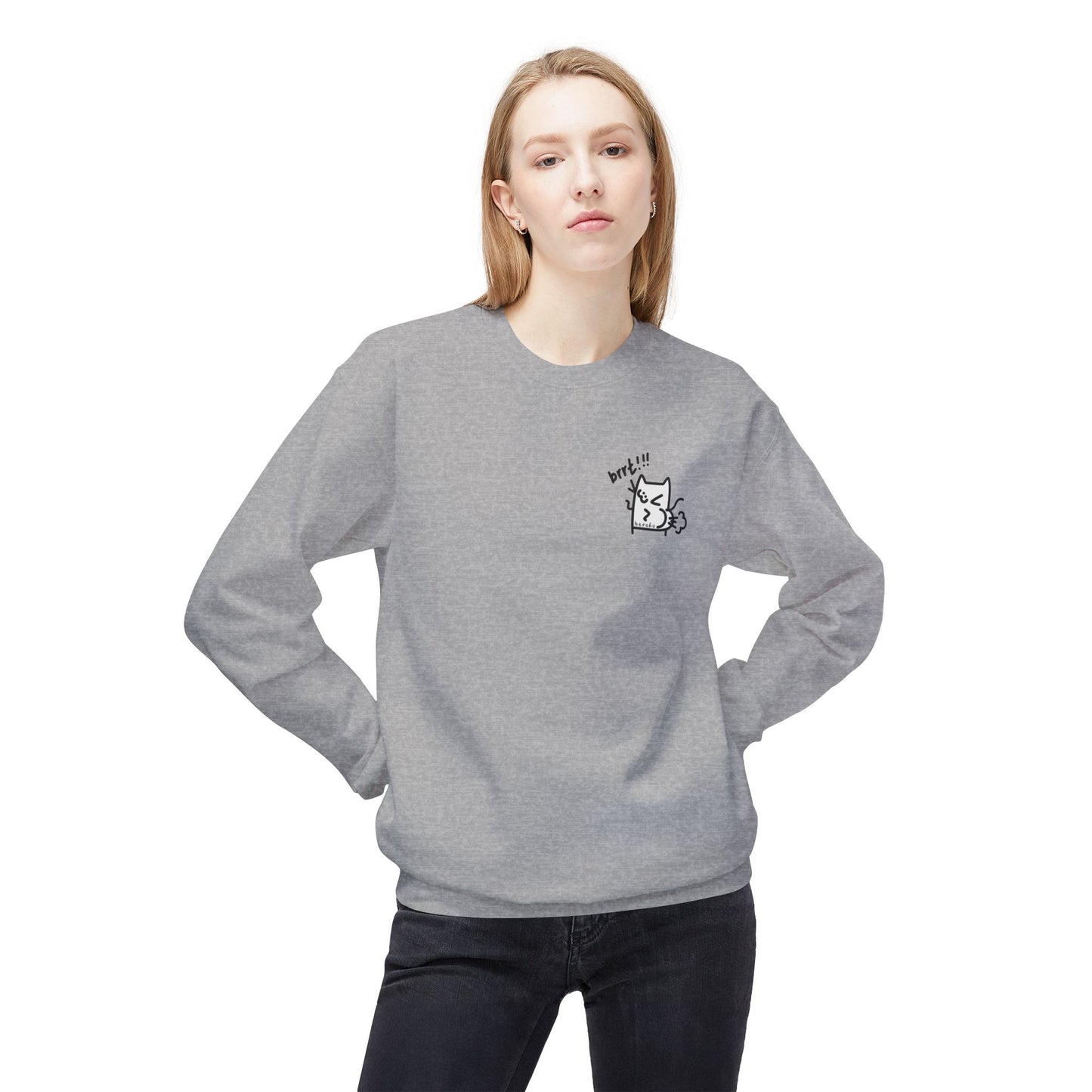Adults CUTE CATS ‘FART’ Fleece Crewneck Sweatshirt