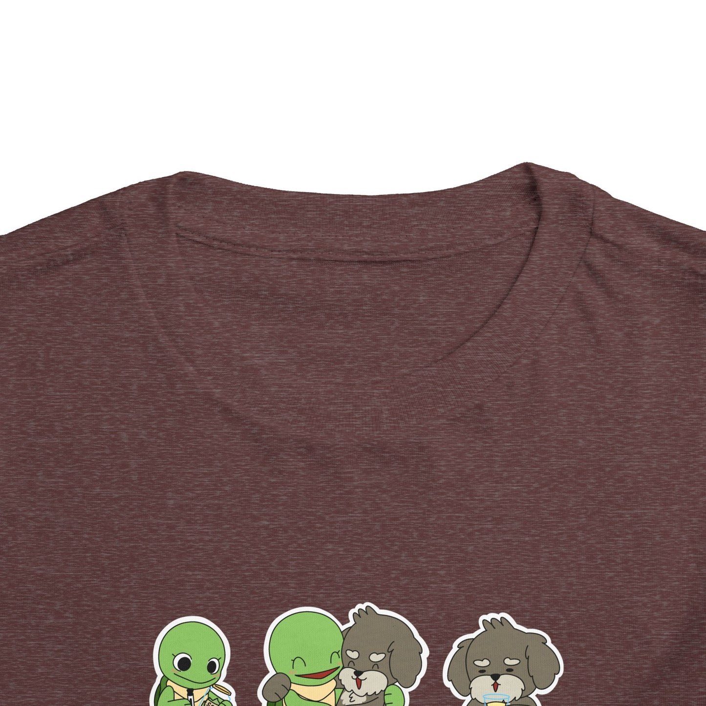 Toddler Tee — Cute Turtle and Dog Character Trio "The Second Race"