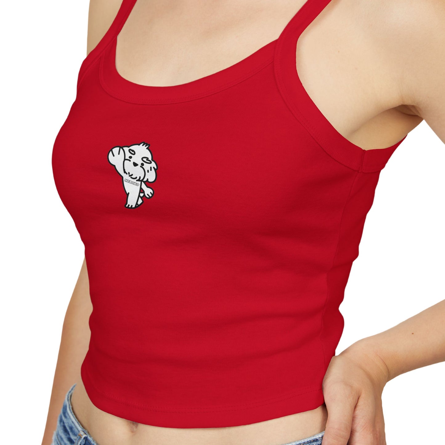 Cute Dog Meme Graphic Women's Spaghetti Strap Tank Top - Perfect for Summer Outfits