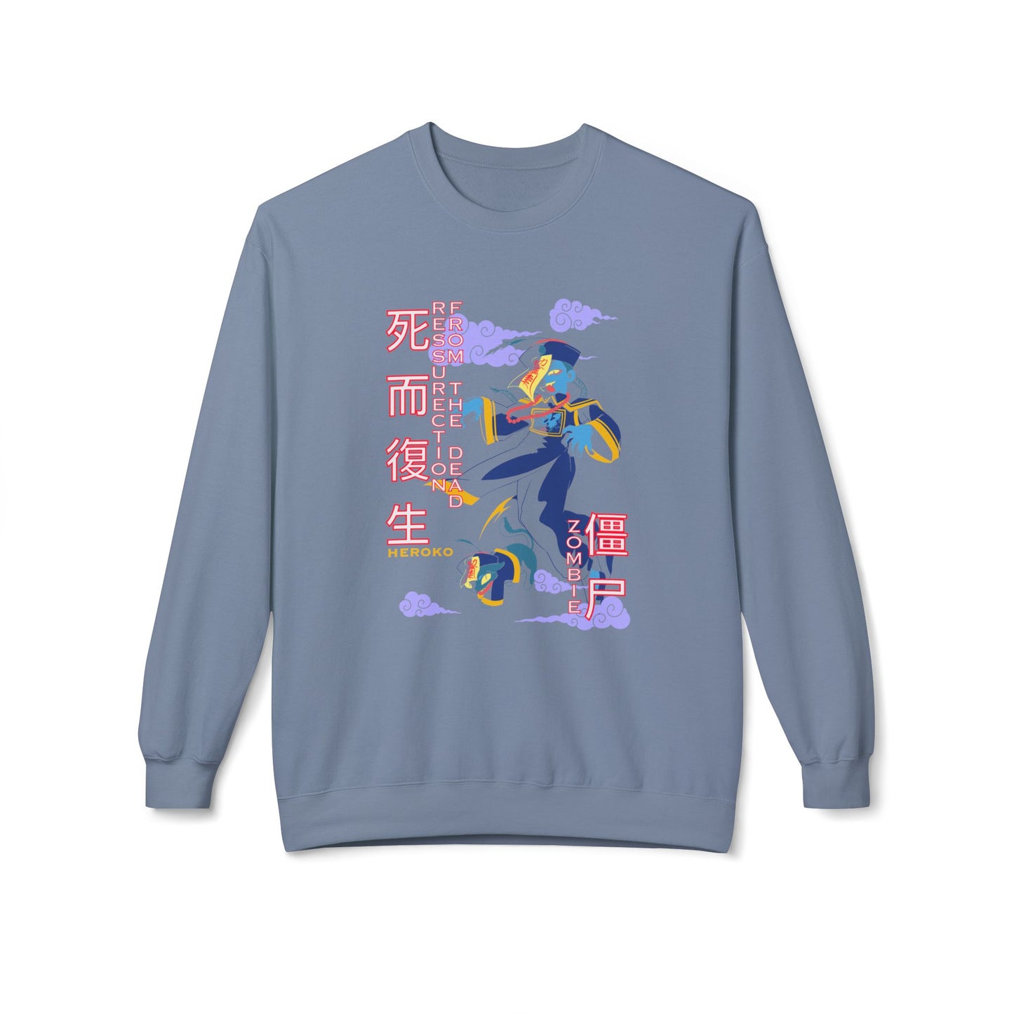 Halloween Unisex Crewneck Sweatshirt, Chinese Ancient Zombies Design