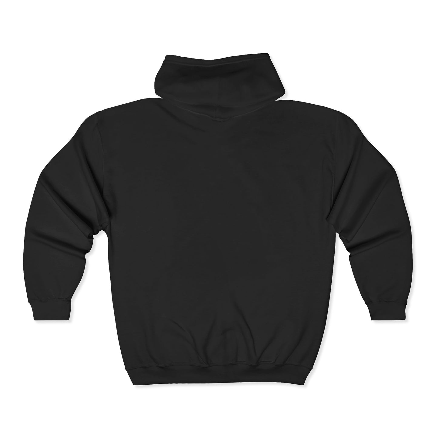 Spooky Unisex Full Zipped Hoodie, Chinese Ancient Zombie B&W Design