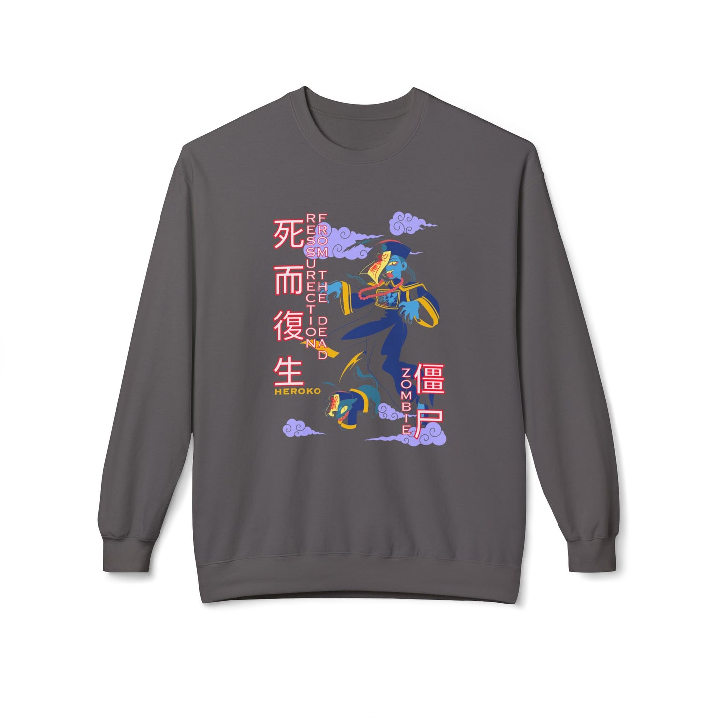Halloween Unisex Crewneck Sweatshirt, Chinese Ancient Zombies Design