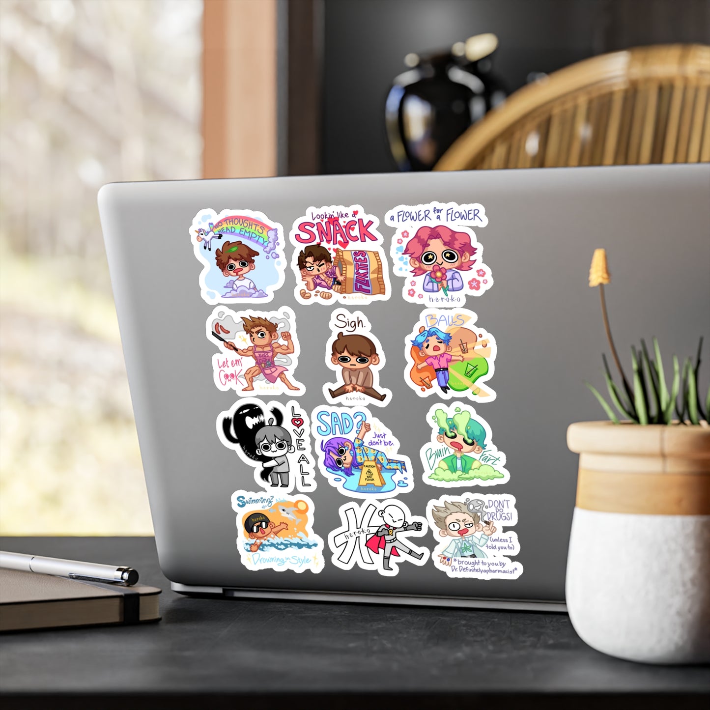 12 STICKERS SET#1 Kiss-Cut Vinyl Decals
