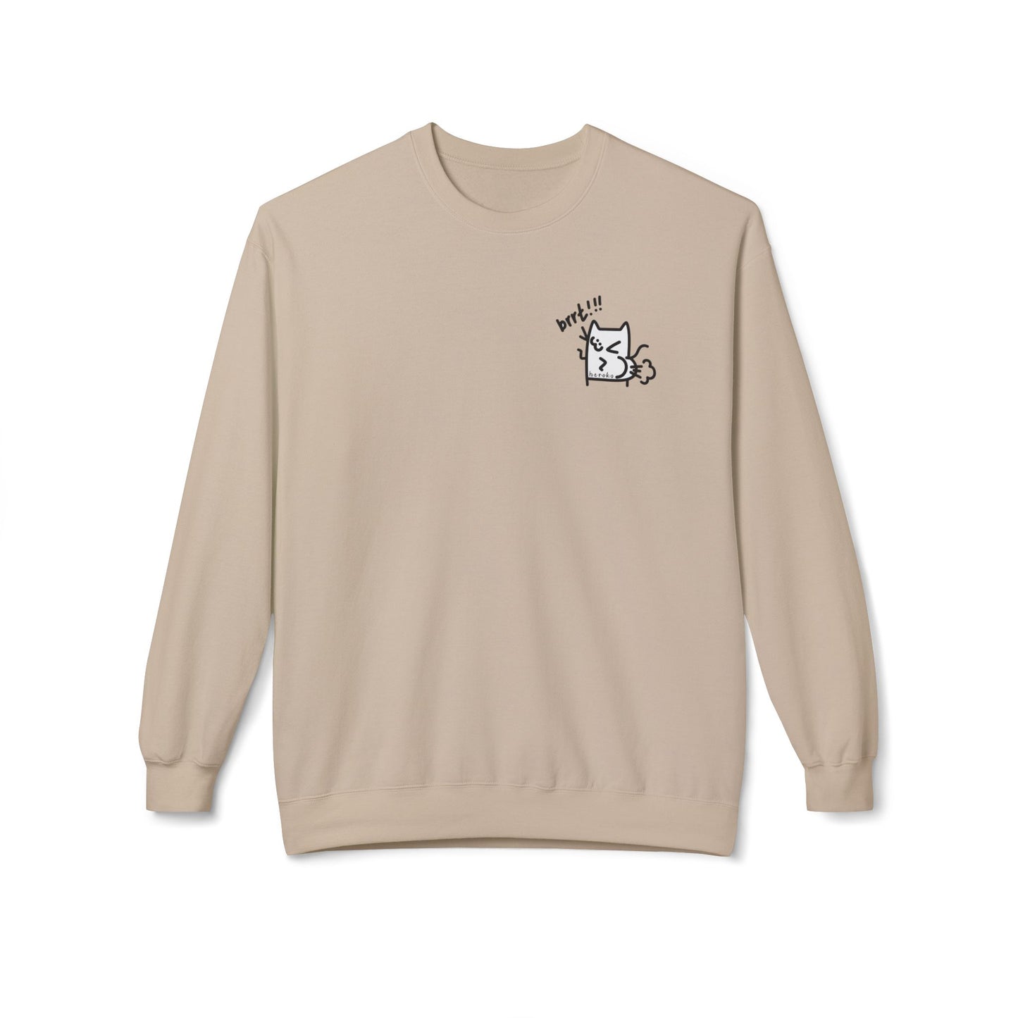 Adults CUTE CATS ‘FART’ Fleece Crewneck Sweatshirt