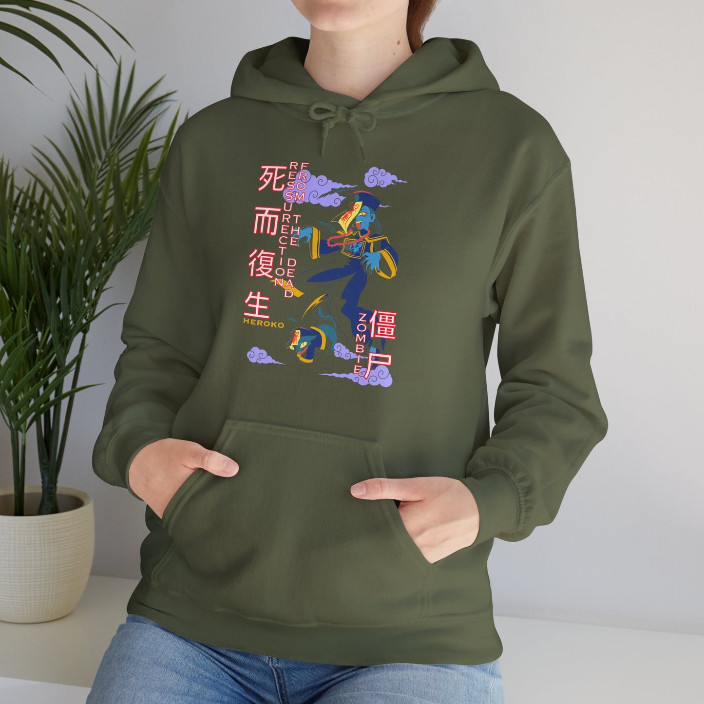 Adults Unisex Hoodie, Chinese Ancient Zombies Design