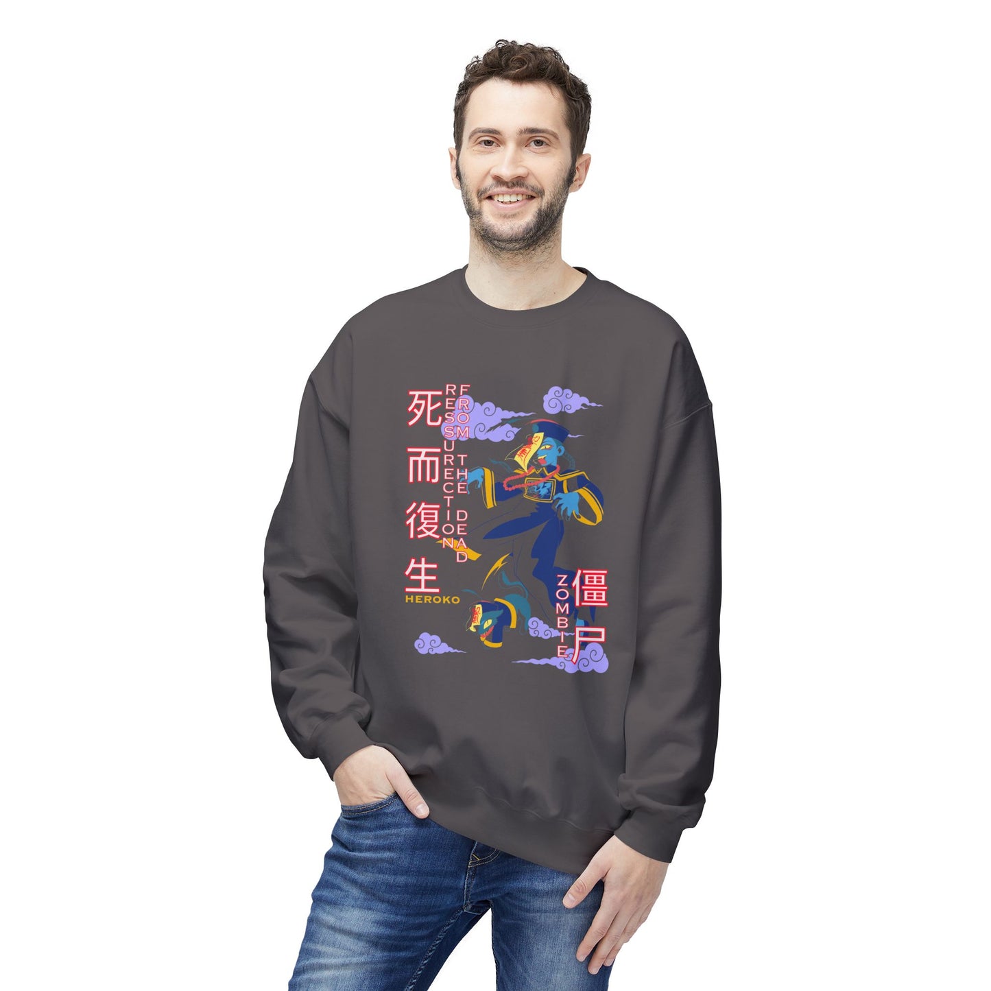 Halloween Unisex Crewneck Sweatshirt, Chinese Ancient Zombies Design
