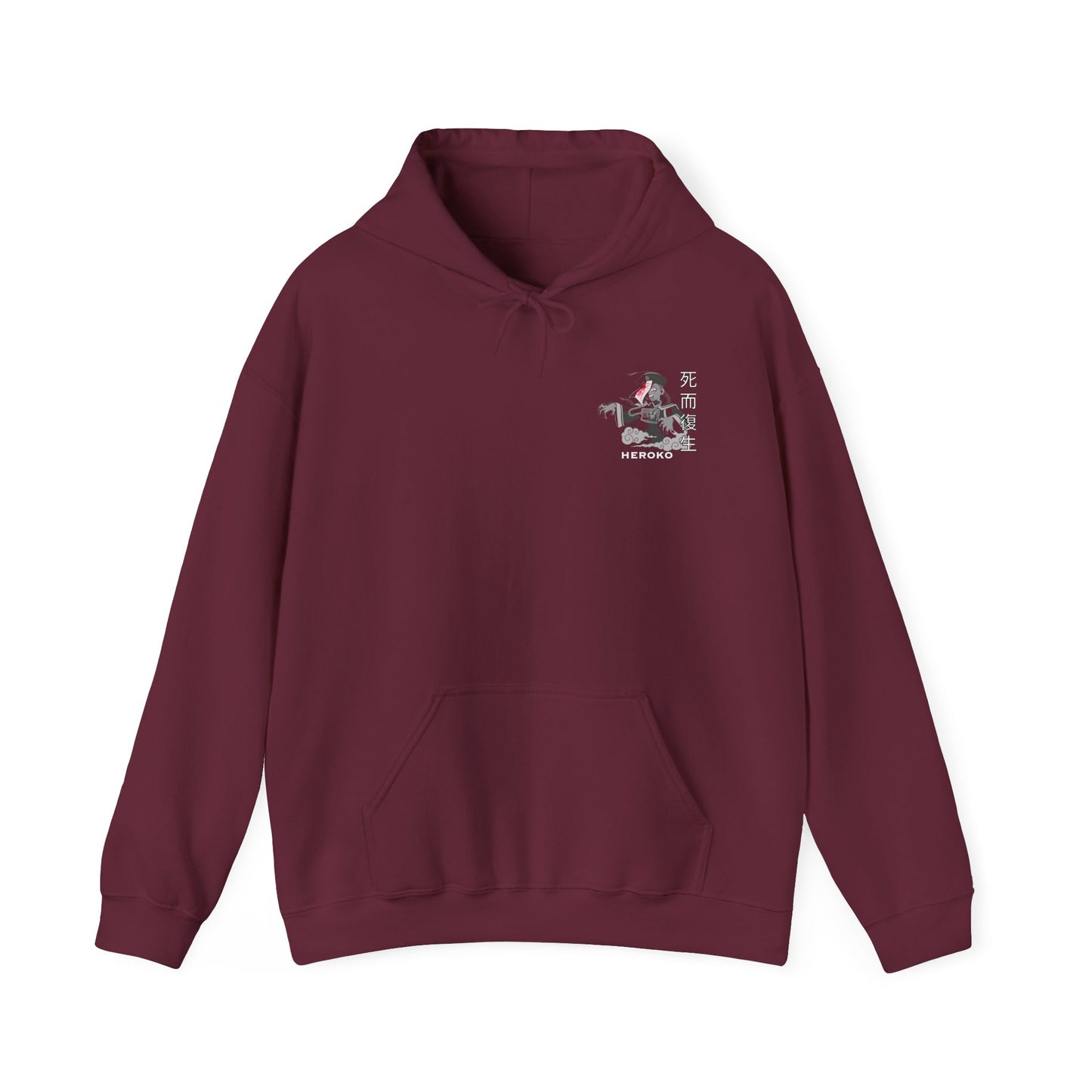 Spooky Unisex Hoodie, Chinese Ancient Zombie B&W Design