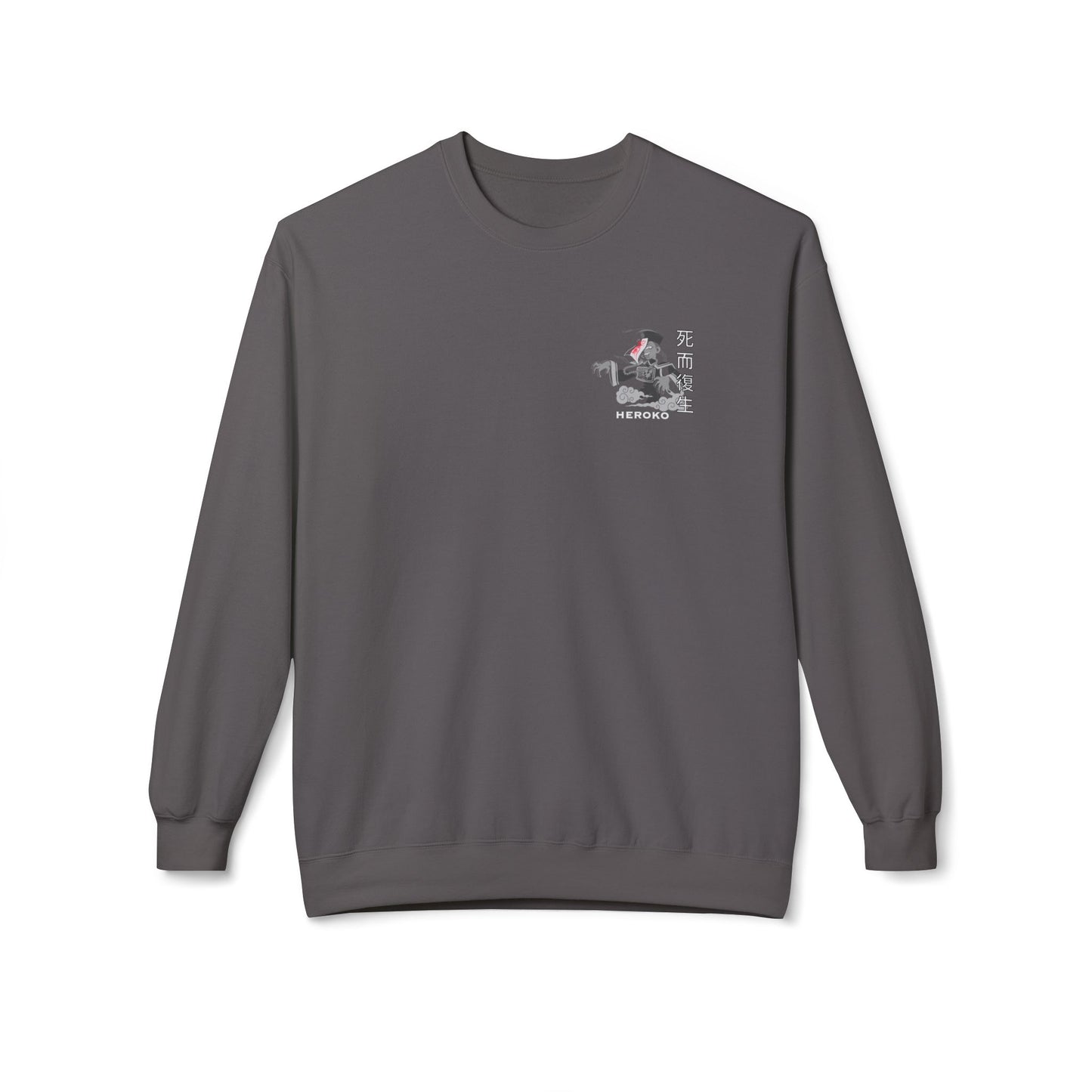Spooky Unisex Crewneck Sweatshirt, Chinese Ancient Zombie B&W Design