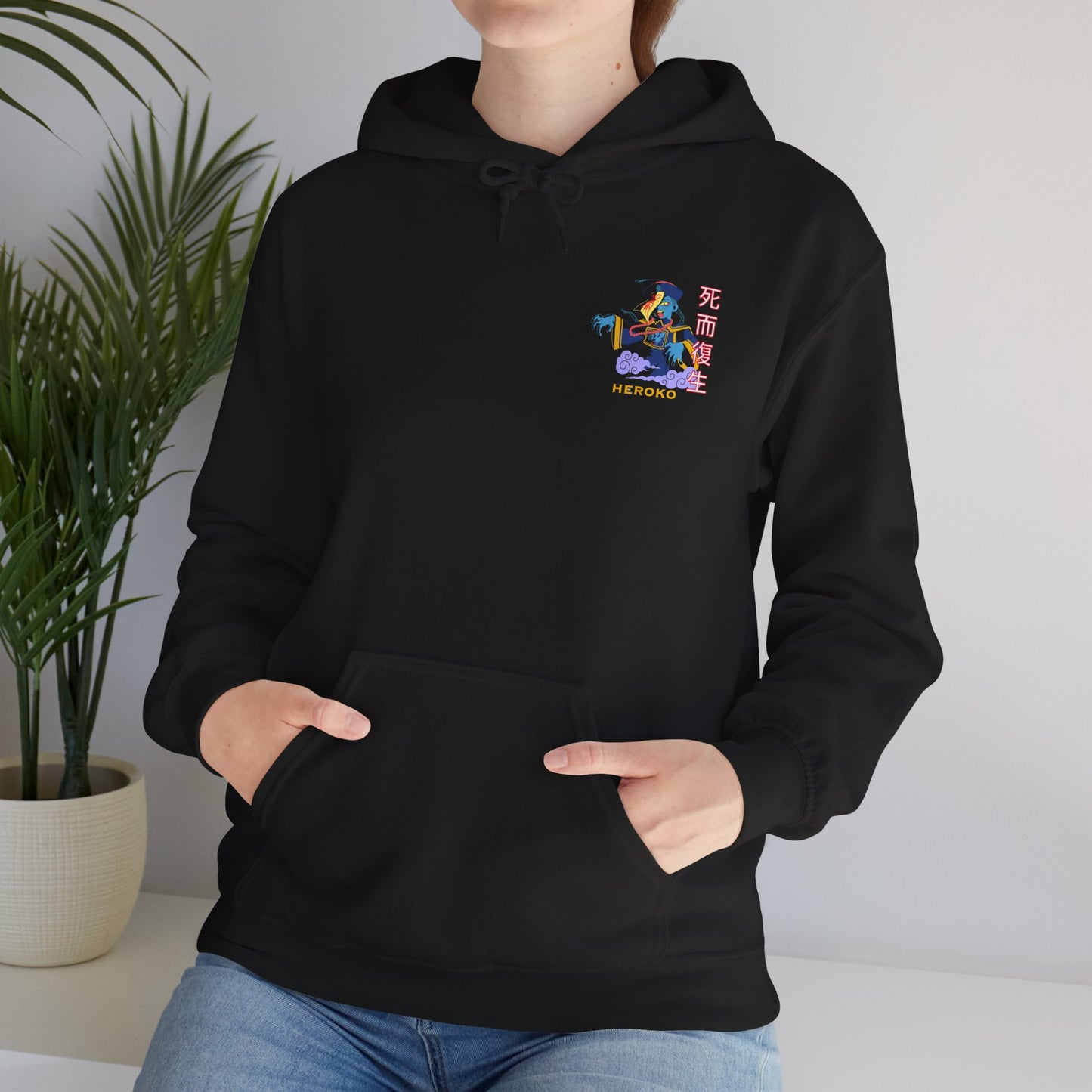 Spooky Unisex Hoodie, Chinese Ancient Zombie Design