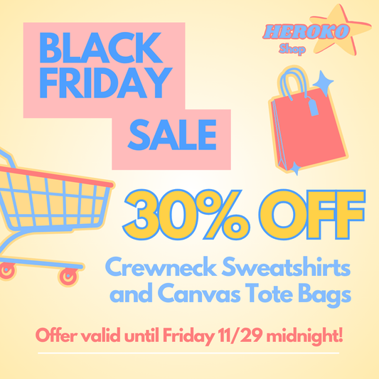 Black Friday Sales 30% Off, offer valid until Friday 11/29 midnight