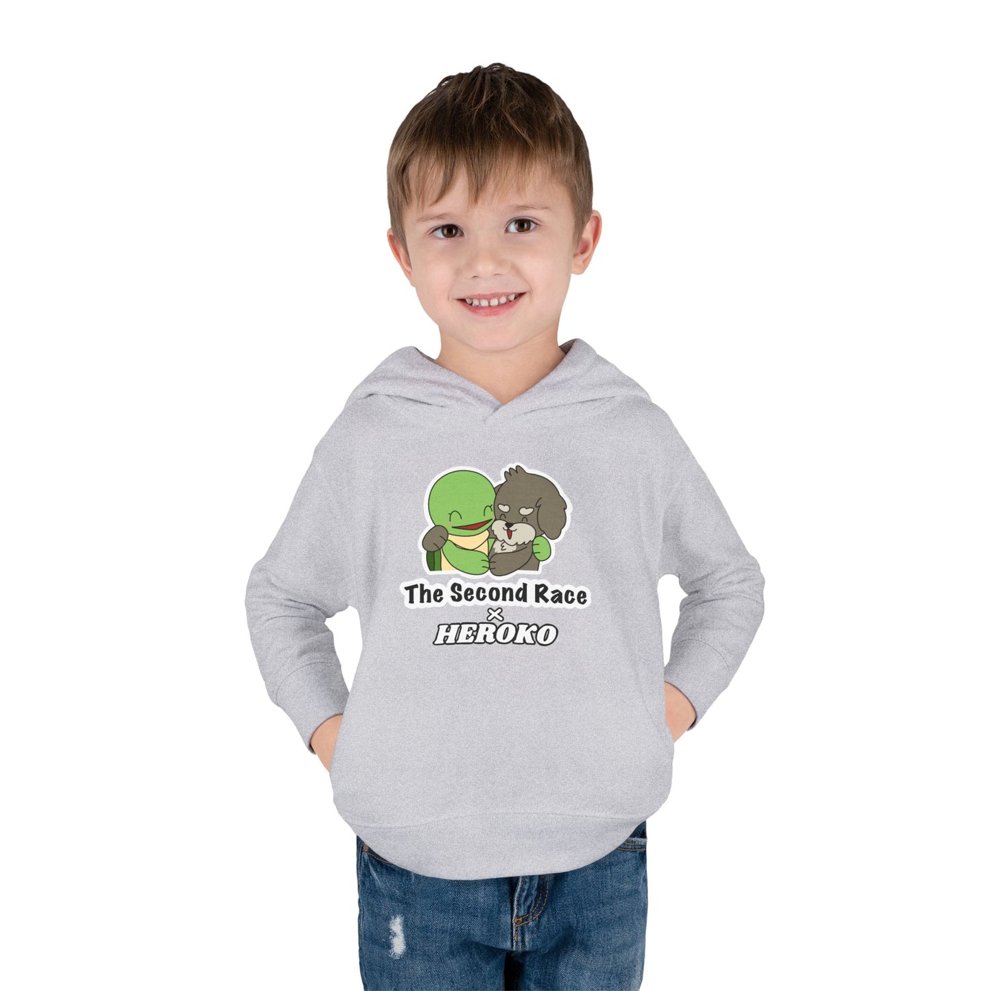 Toddler Hoodie - Cute Turtle & Dog "The Second Race" Fleece Pullover