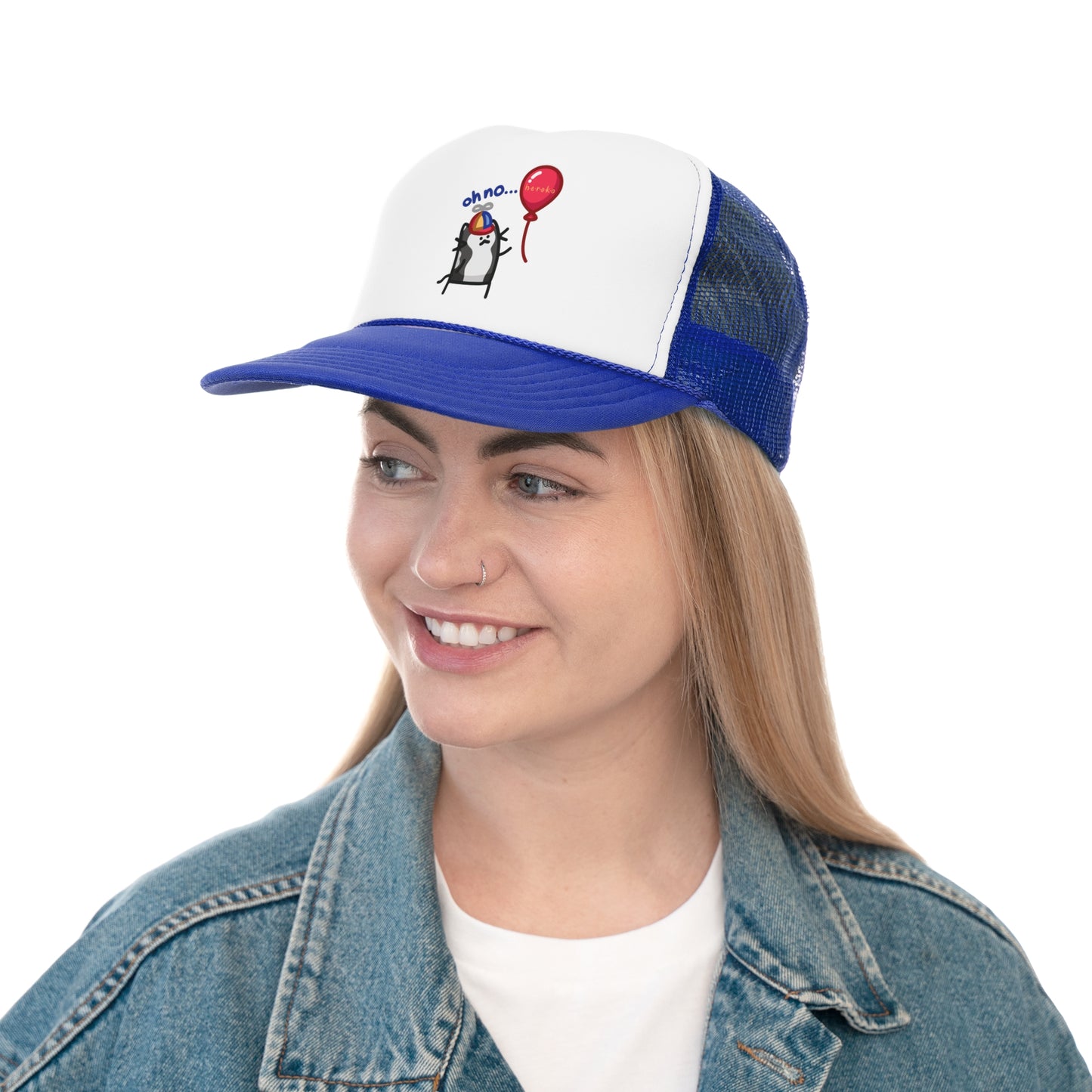 CATS OH NO RED BALLOON Trucker Cap/Hat