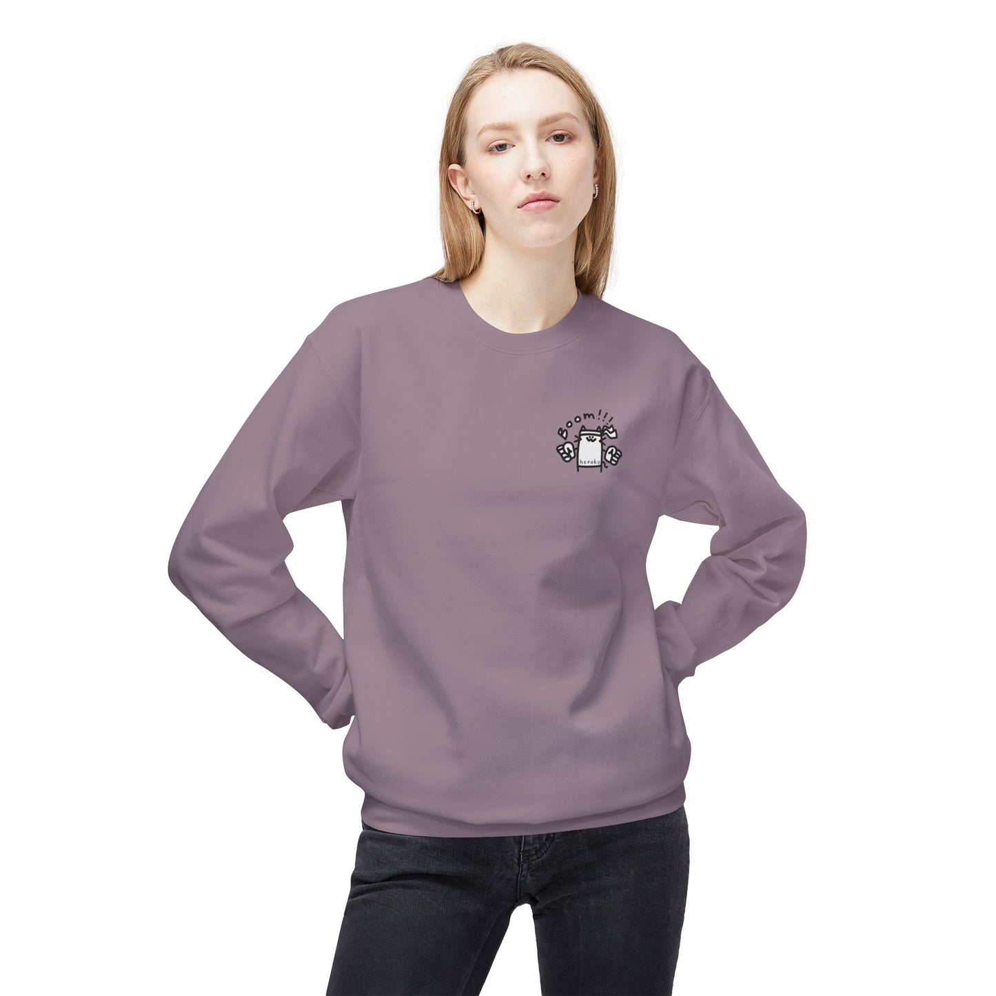 Adults CATS BOOM Fleece Crewneck Sweatshirt