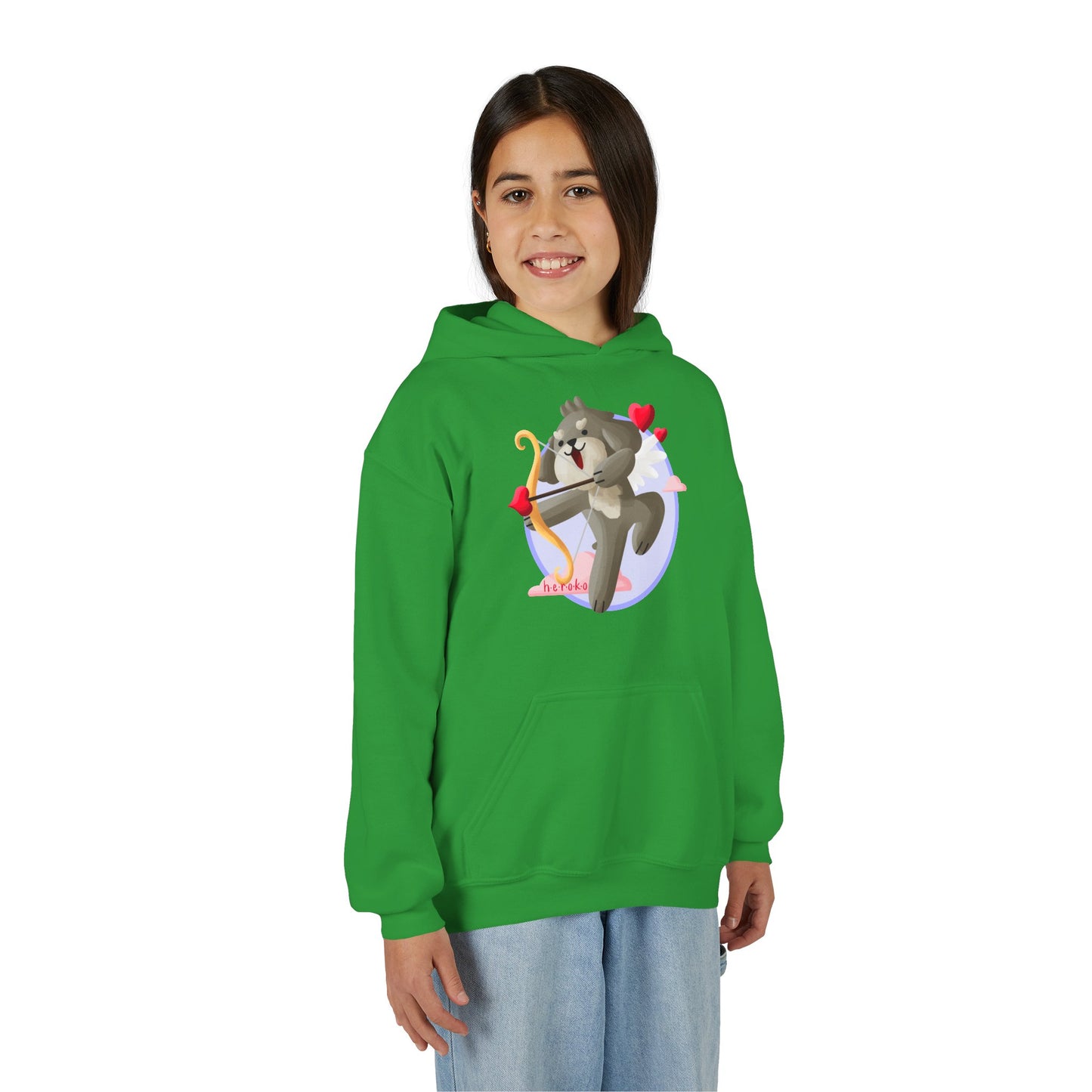 Kids Hoodie - Cute Dog Valentine's Day Design