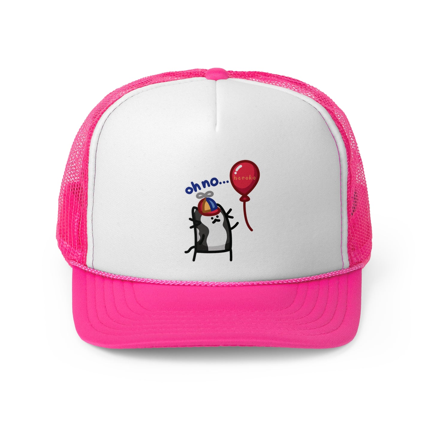 CATS OH NO RED BALLOON Trucker Cap/Hat