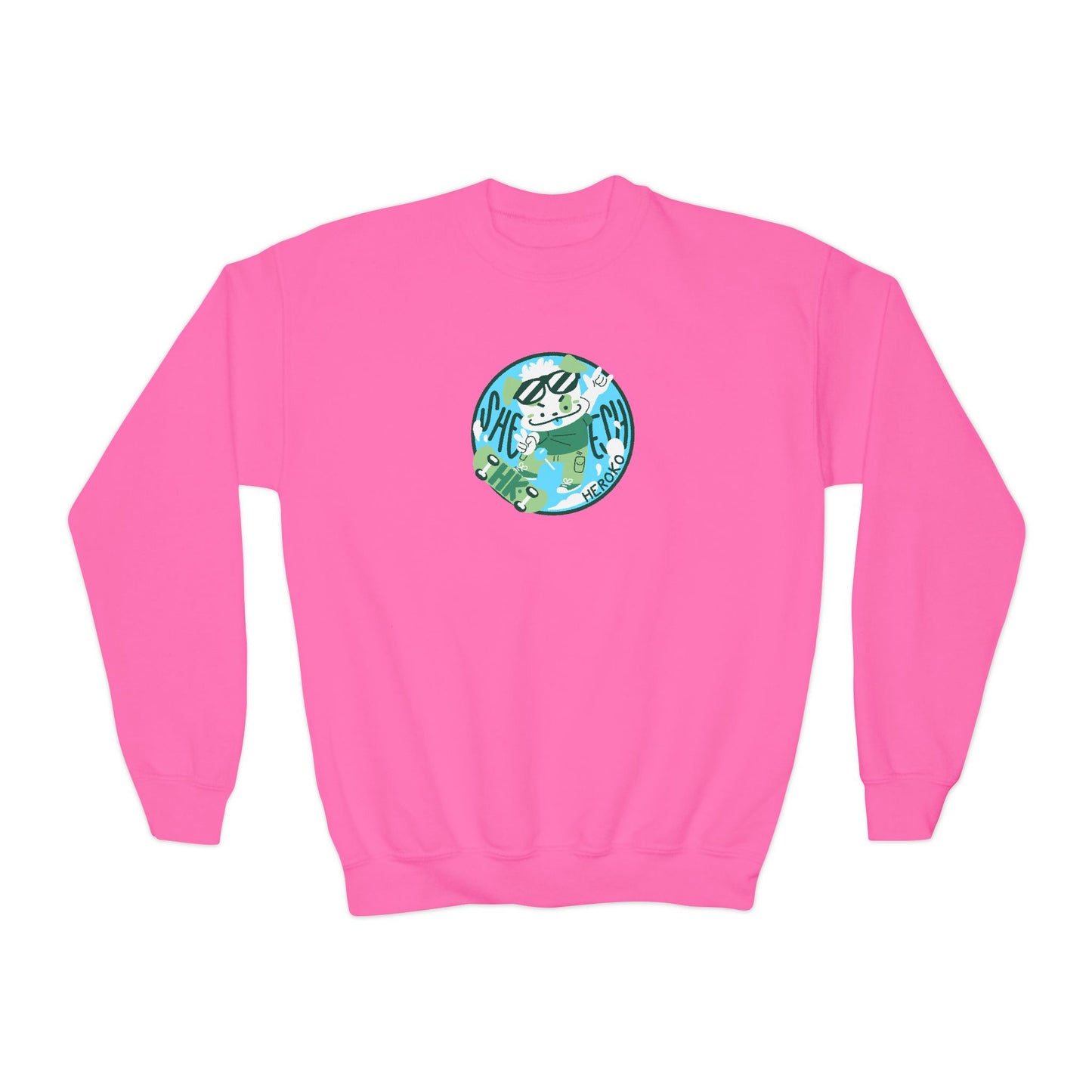 Youth SKATEBOARDING DOG Crewneck Sweatshirt