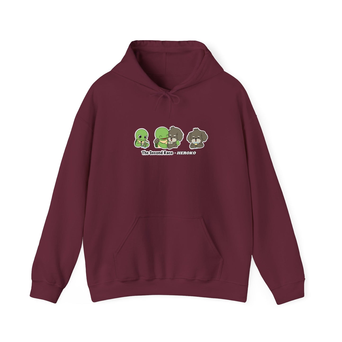 Adults Hoodie 'The Second Race' Turtle and Puppy Trio Sweatshirt