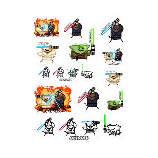 Jedi Cats 18 STICKERS -SET Kiss-Cut Vinyl Decals