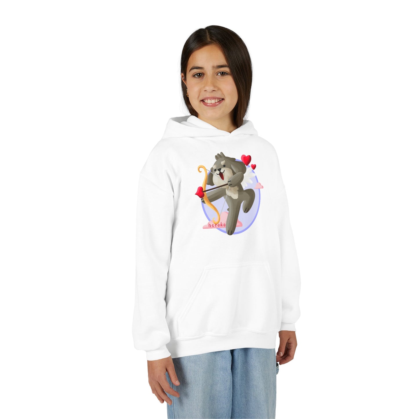 Kids Hoodie - Cute Dog Valentine's Day Design