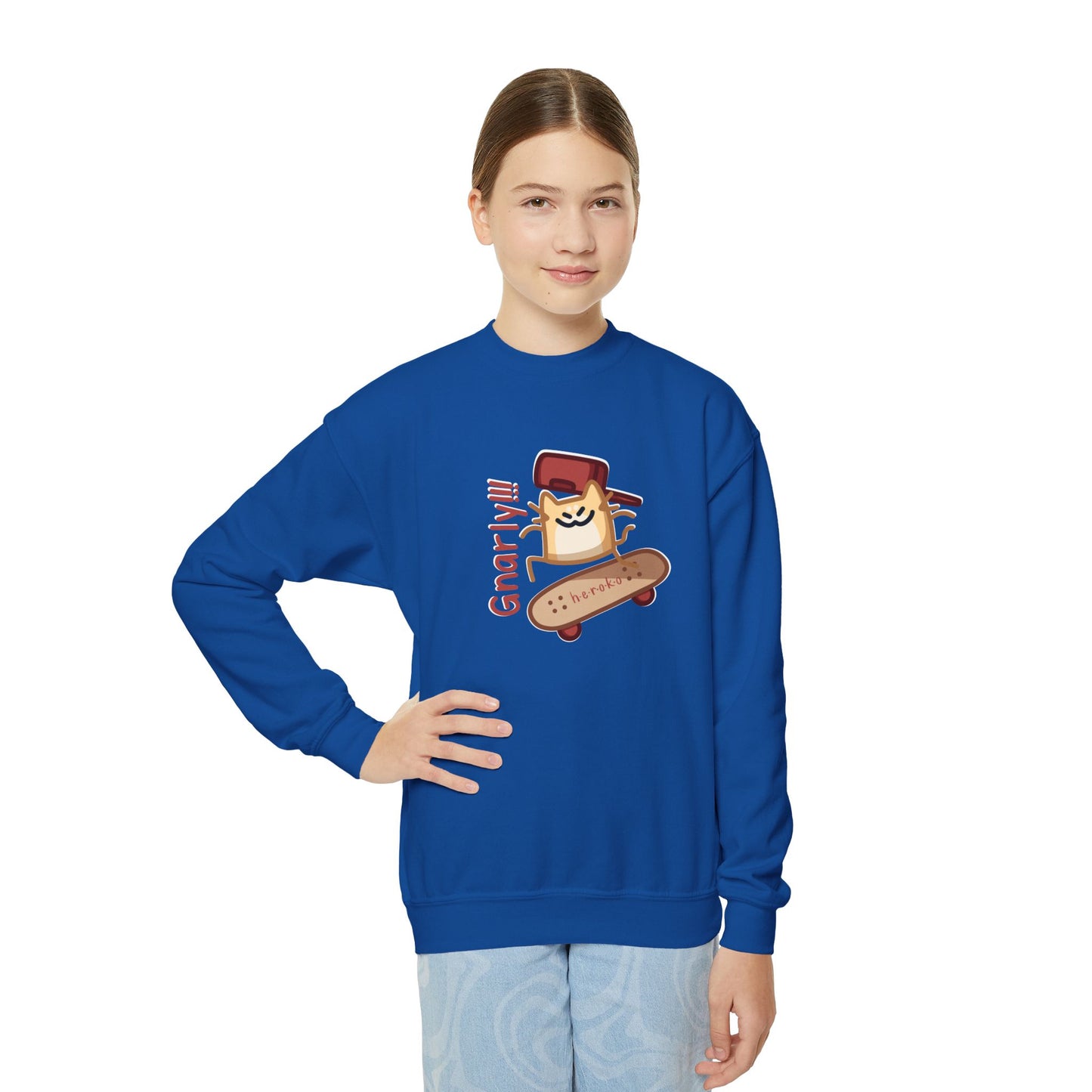 Youth SKATER CAT Crewneck Sweatshirt