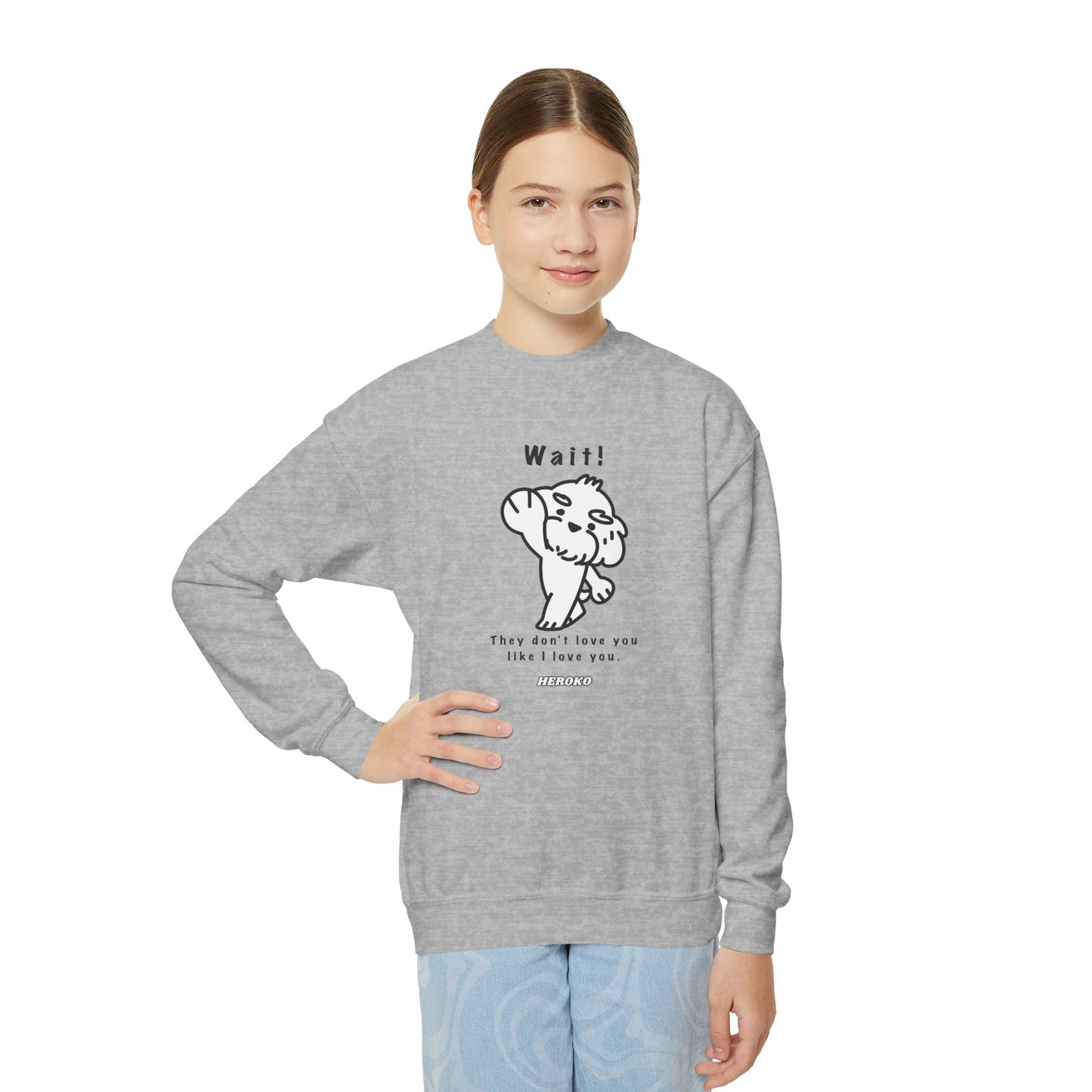 Youth WAIT! DOG MEME Crewneck Sweatshirt