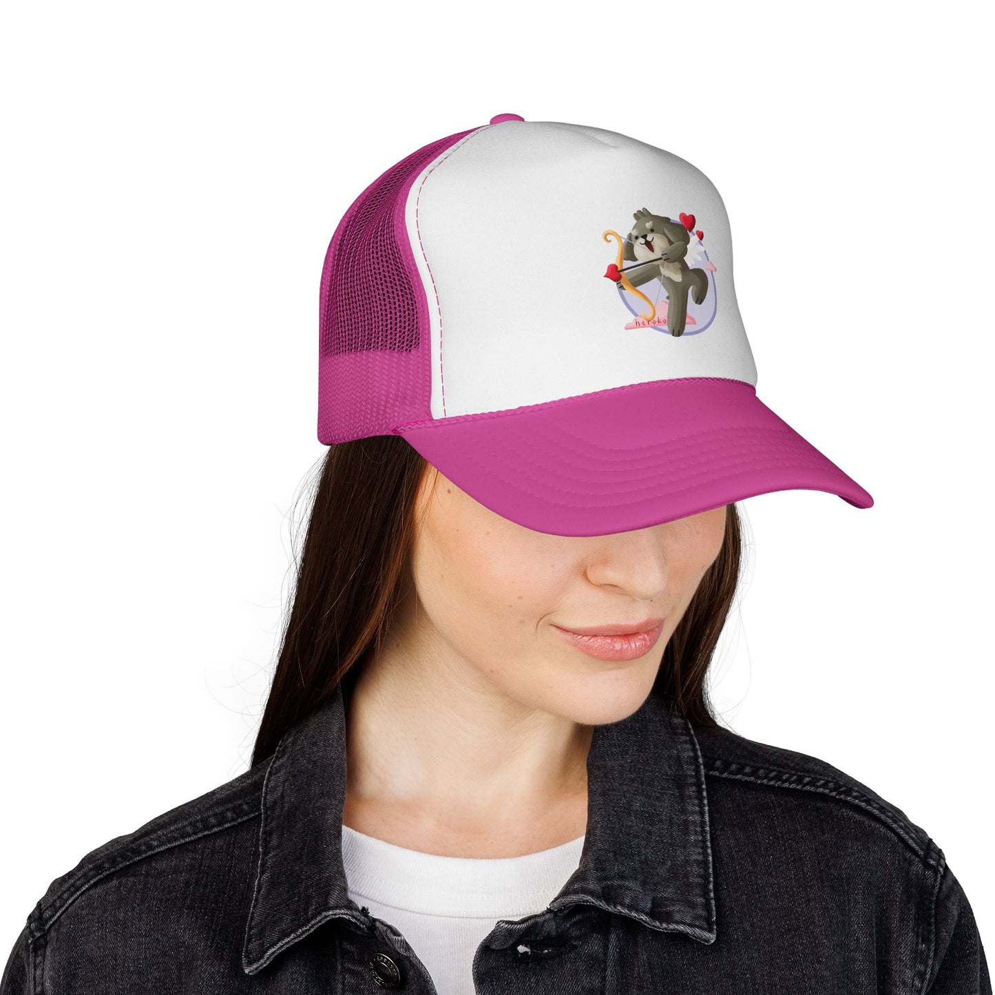 Cute Dog Valentine's Day Design Trucker Cap/Hat