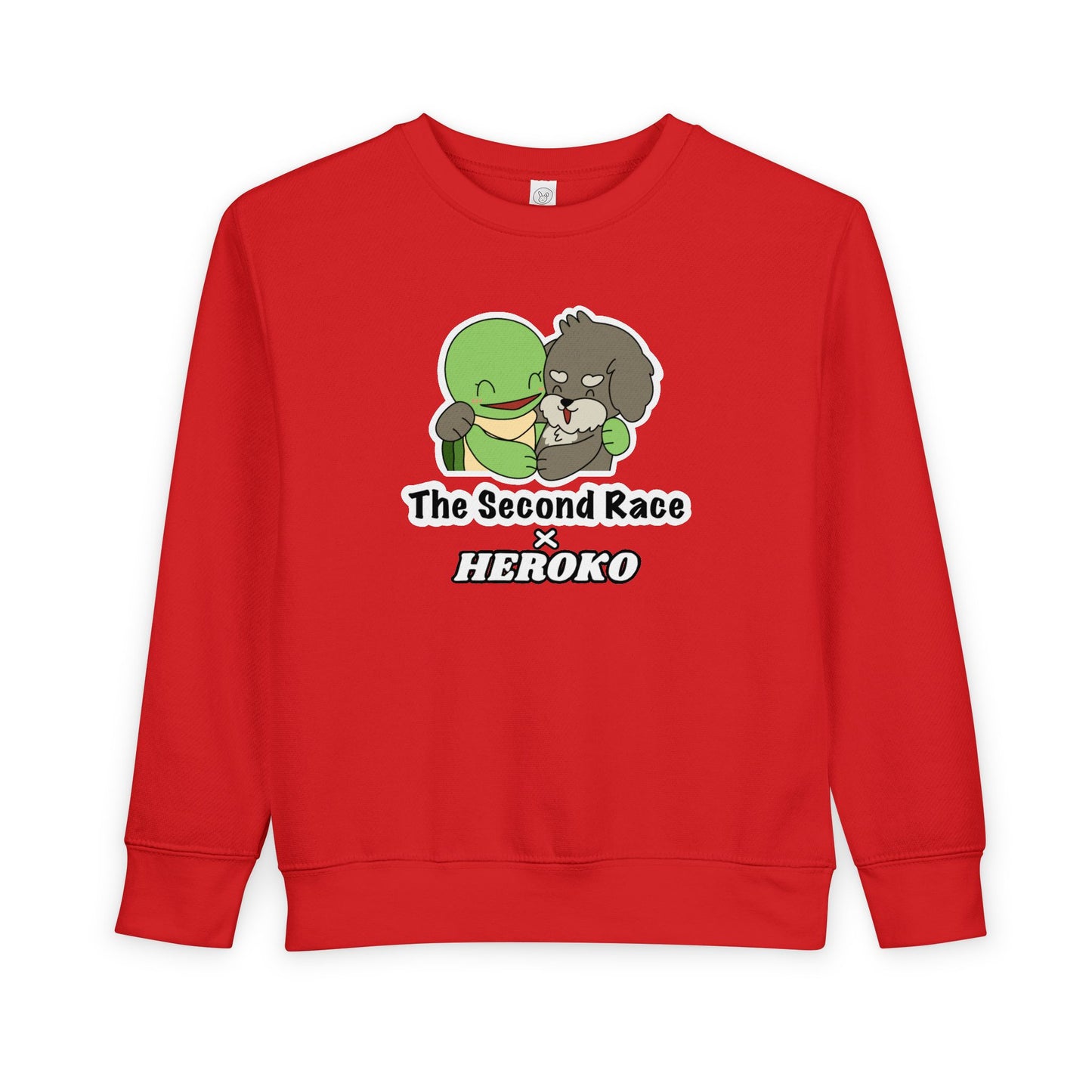 Toddler Sweatshirt - ‘The Second Race x Heroko’ Cute Turtle & Pup Kids Crewneck
