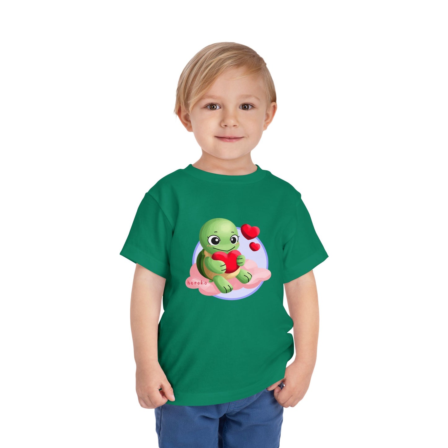 Toddler Tee - Cute Turtle Valentine's Day Design