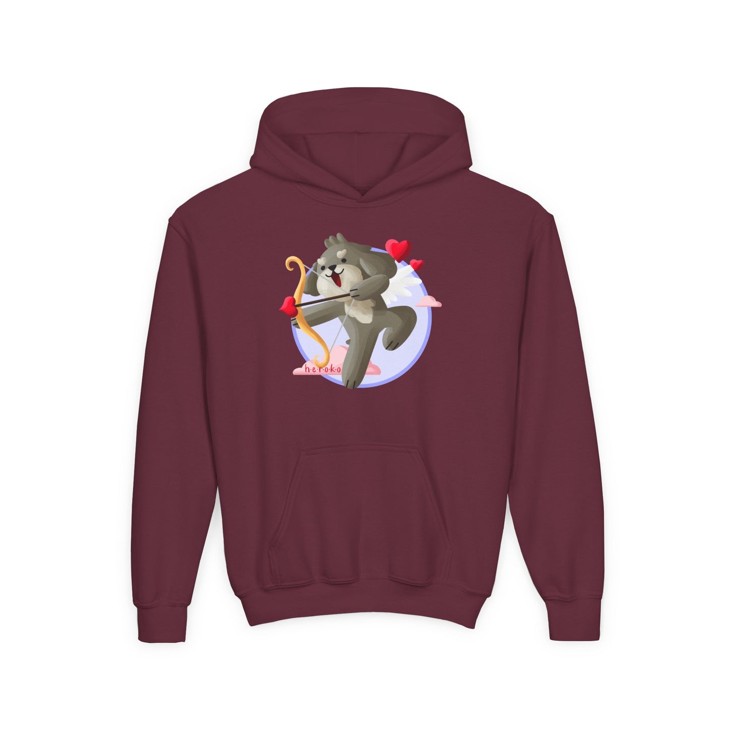 Kids Hoodie - Cute Dog Valentine's Day Design