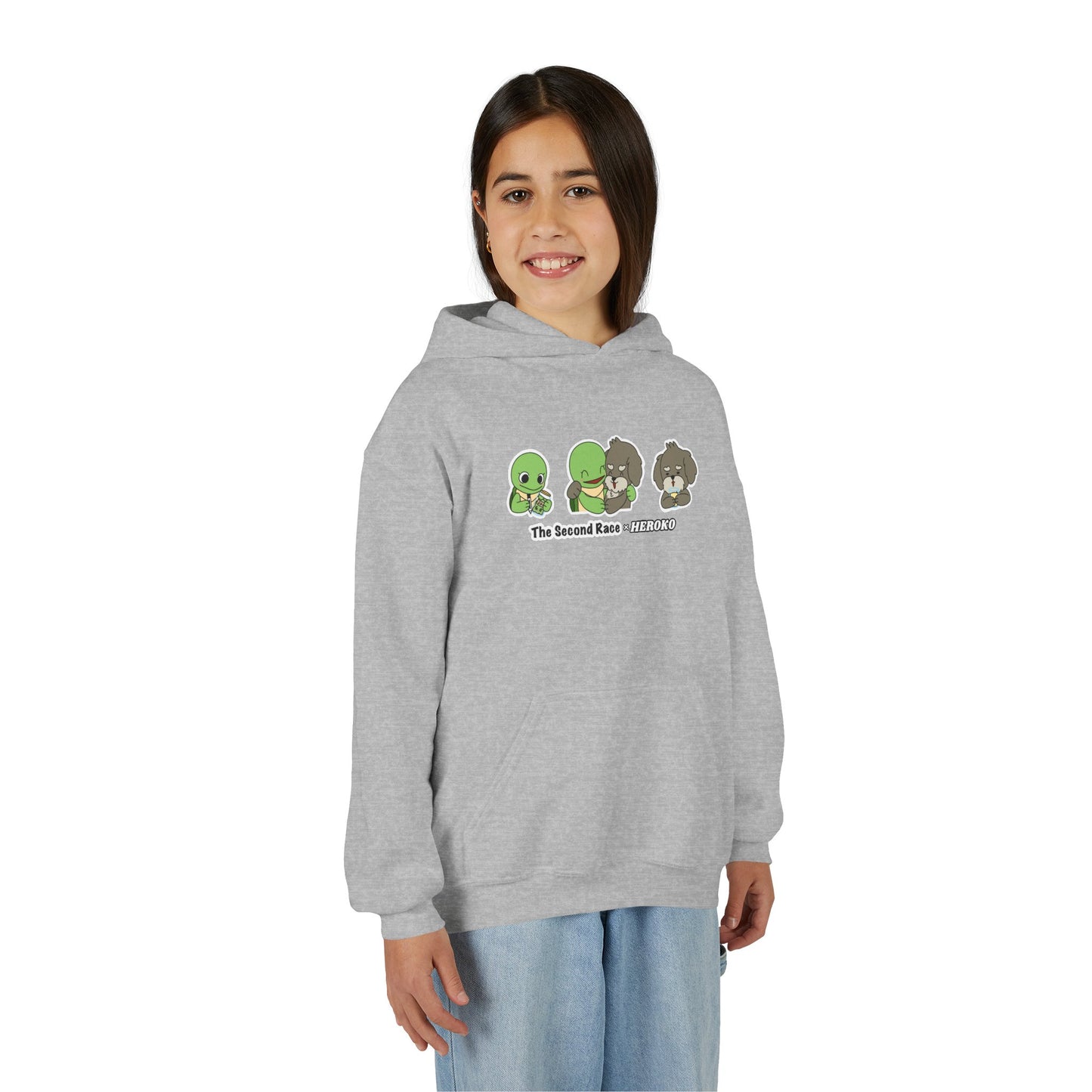Kids Hoodie — Cute Turtle and Puppy Trios "The Second Race"