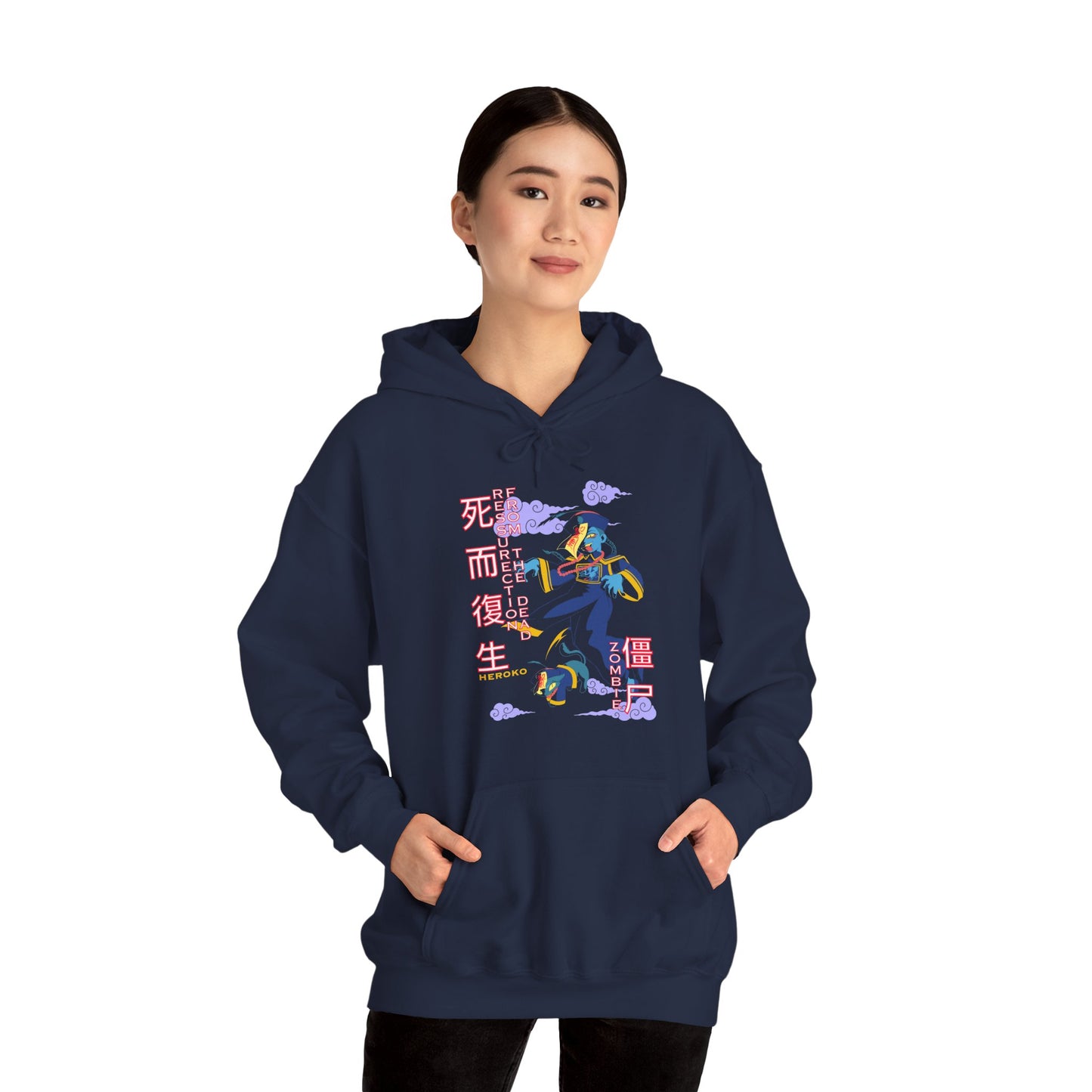 Adults Unisex Hoodie, Chinese Ancient Zombies Design