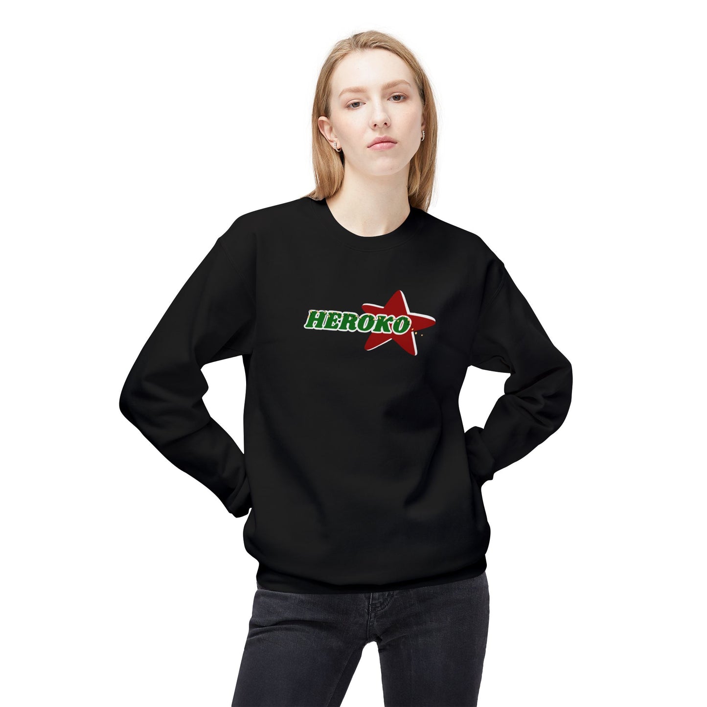 Adults HEROKO CHRISTMAS STAR Fleece Crewneck Sweatshirt