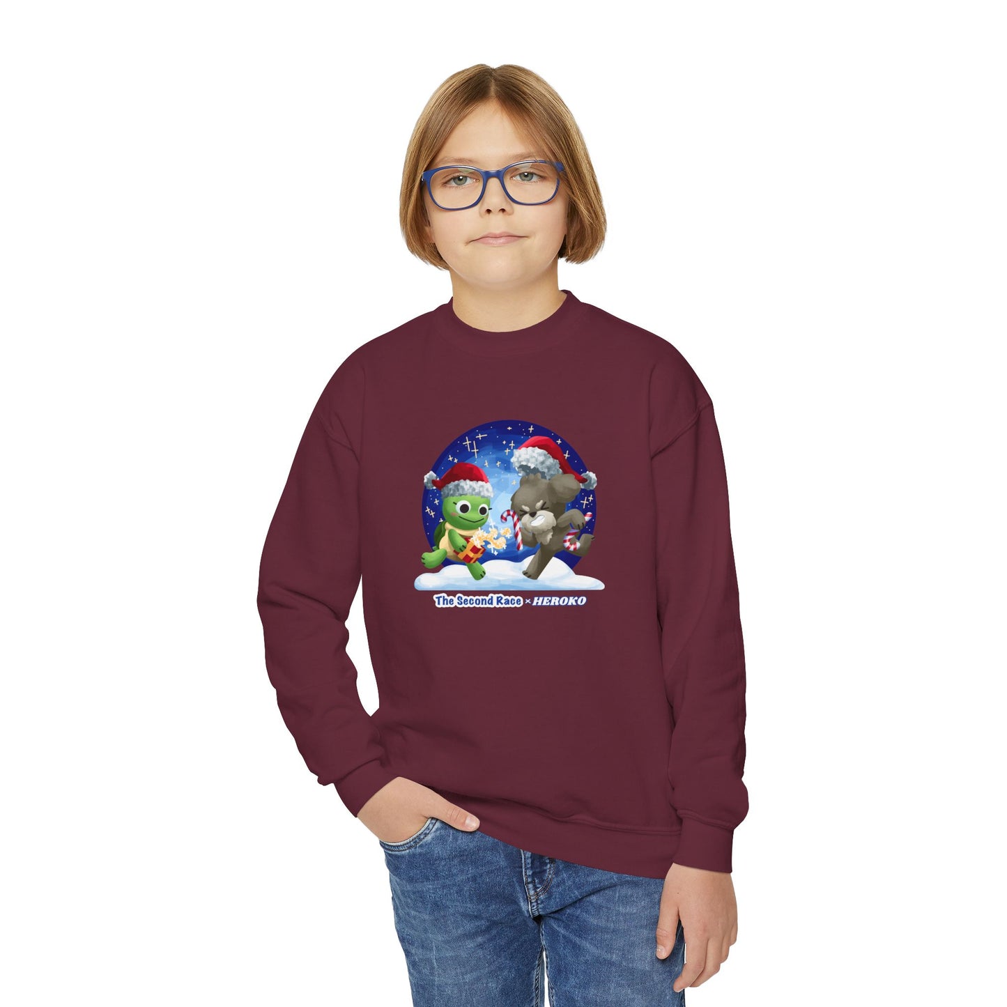 Kids Christmas Turtle and Puppy Crewneck Sweatshirt
