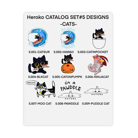 Heroko CATALOG SET#5 DESIGNS - CATS on a Poster